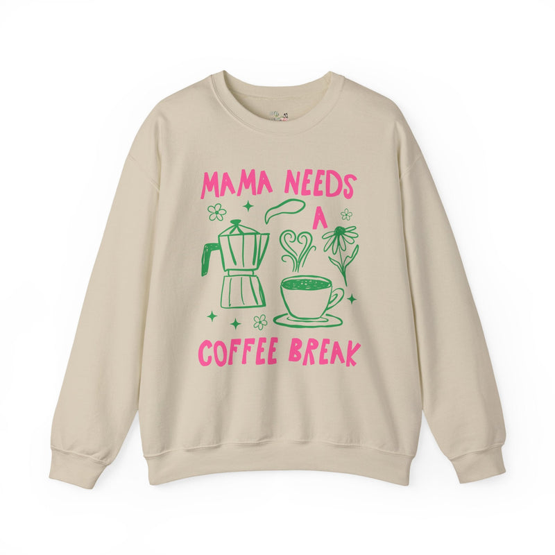 Mama Coffee Lover Sweatshirt, Mom Who Loves Coffee, Funny Saying New Mama Crewneck for Pregnant Friend, Cute Mom Friend Birthday Present - Opal and June