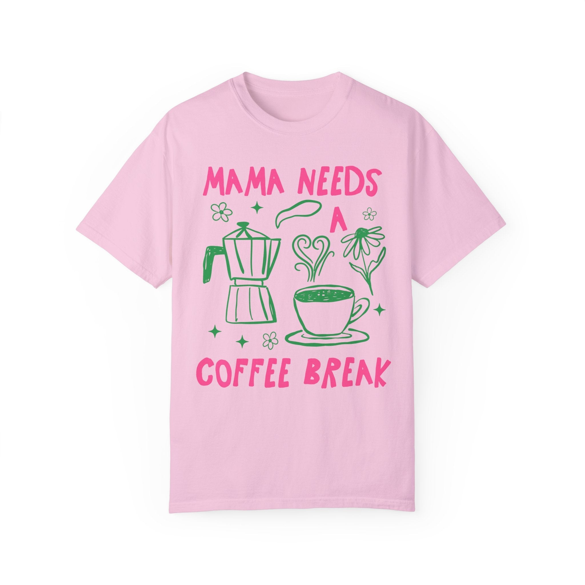 Mama Coffee Lover Tee Shirt for Mom Who Loves Coffee, Funny Saying New Mama T-Shirt for Pregnant Friend, Cute Mom Friend Birthday Present - Opal and June