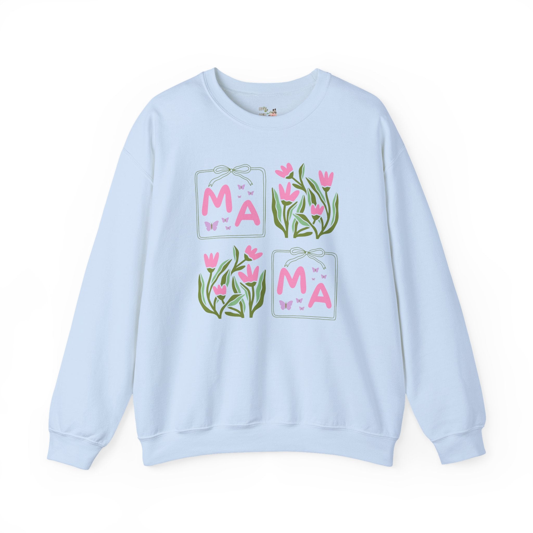 Mama Floral Sweatshirt with Butterflies, Cute and Colorful Mother's Day Shirt for New Mama Who Loves Butterflies, Boho Cottagecore Mom Shirt - Opal and June