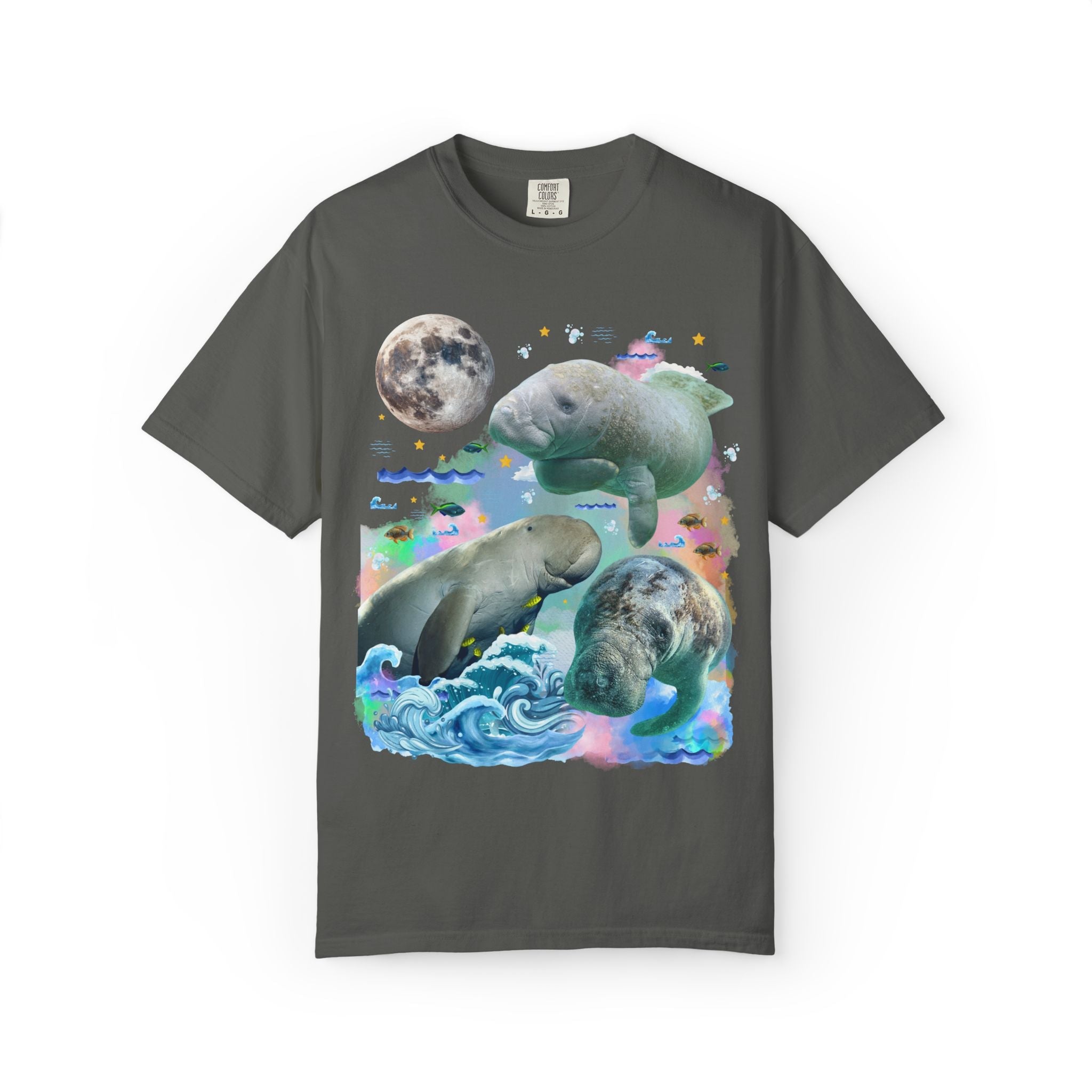 Manatee Animal Lover Tee Shirt with Fish - Opal and June