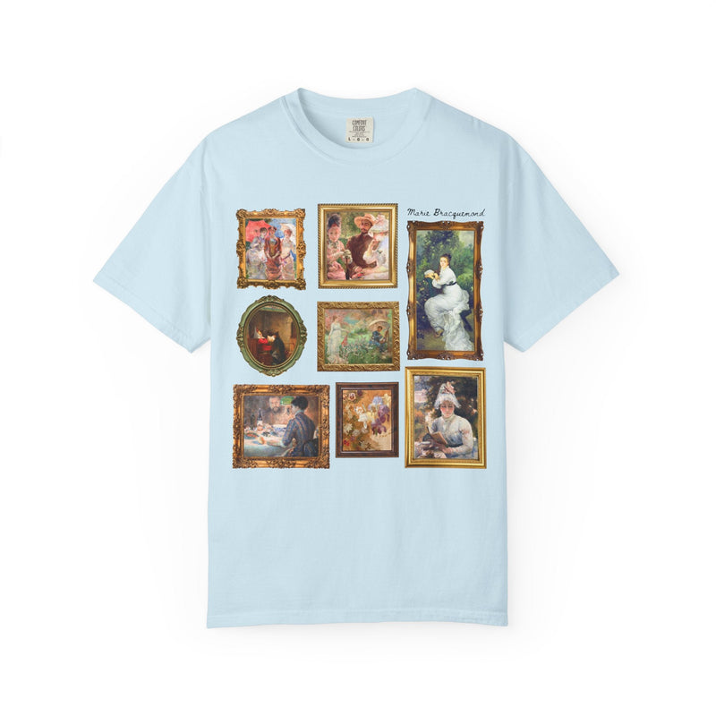 Marie Bracquemond Art History Tee Shirt: Famous Paintings by 19th Century Impressionist Painter, Women's Art History Tee, Under the Lamp - Opal and June