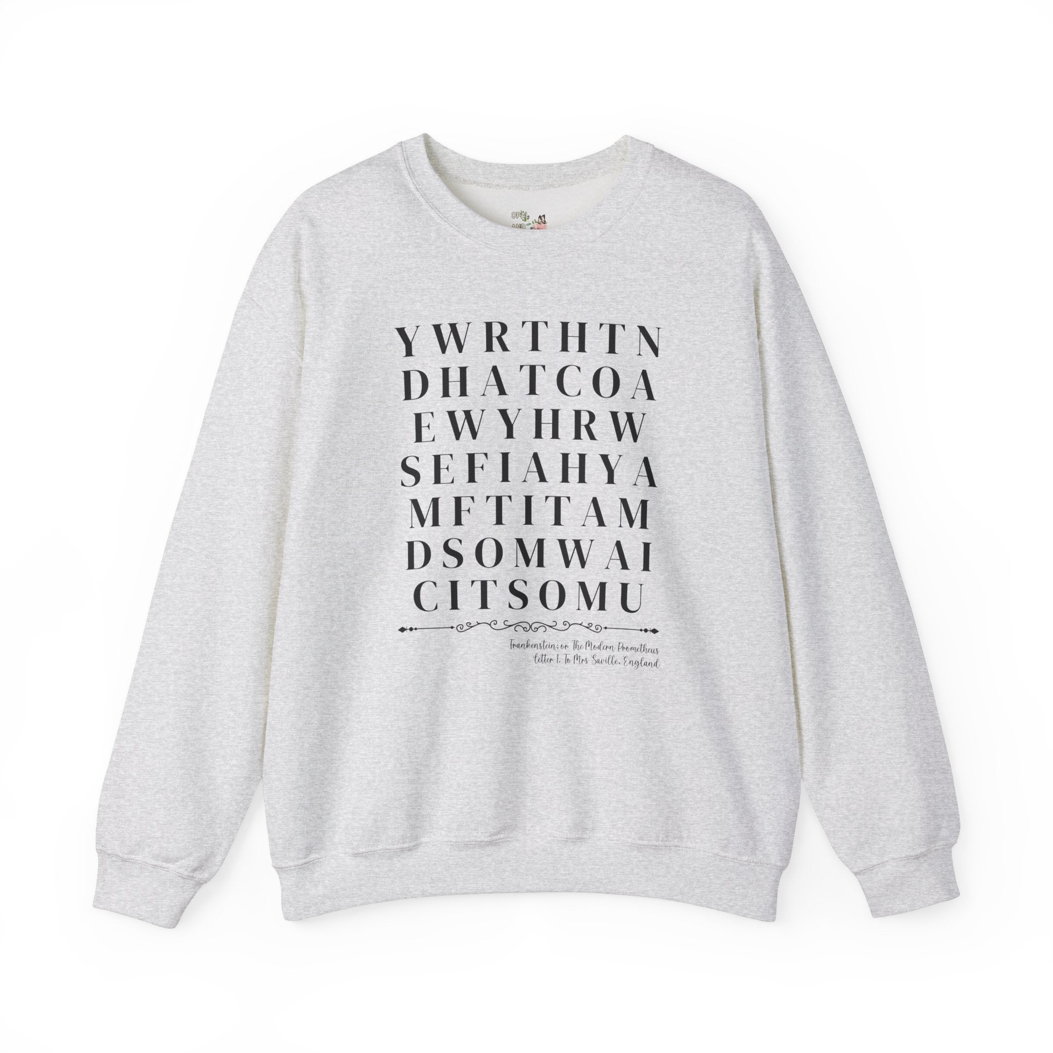 Mary Shelley Frankenstein or the Modern Prometheus Sweatshirt, Gothic Horror Novel, Classic Literature Professor Gift, 19th Century Books - Opal and June