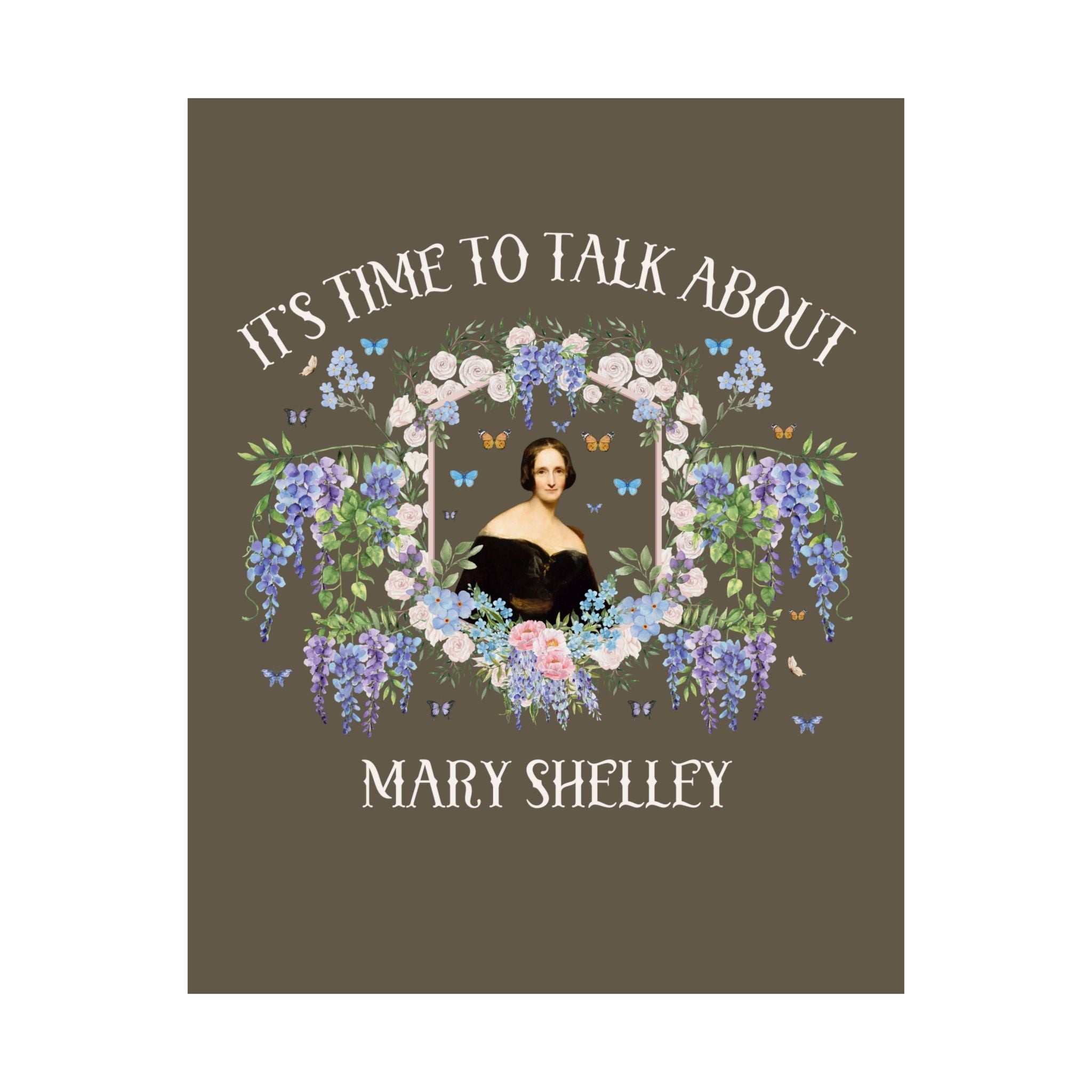 Mary Shelley Gothic History Poster Print, Book Lover, 19th Century Literature Gift for Librarian or English Teacher, Spooky English History - Opal and June