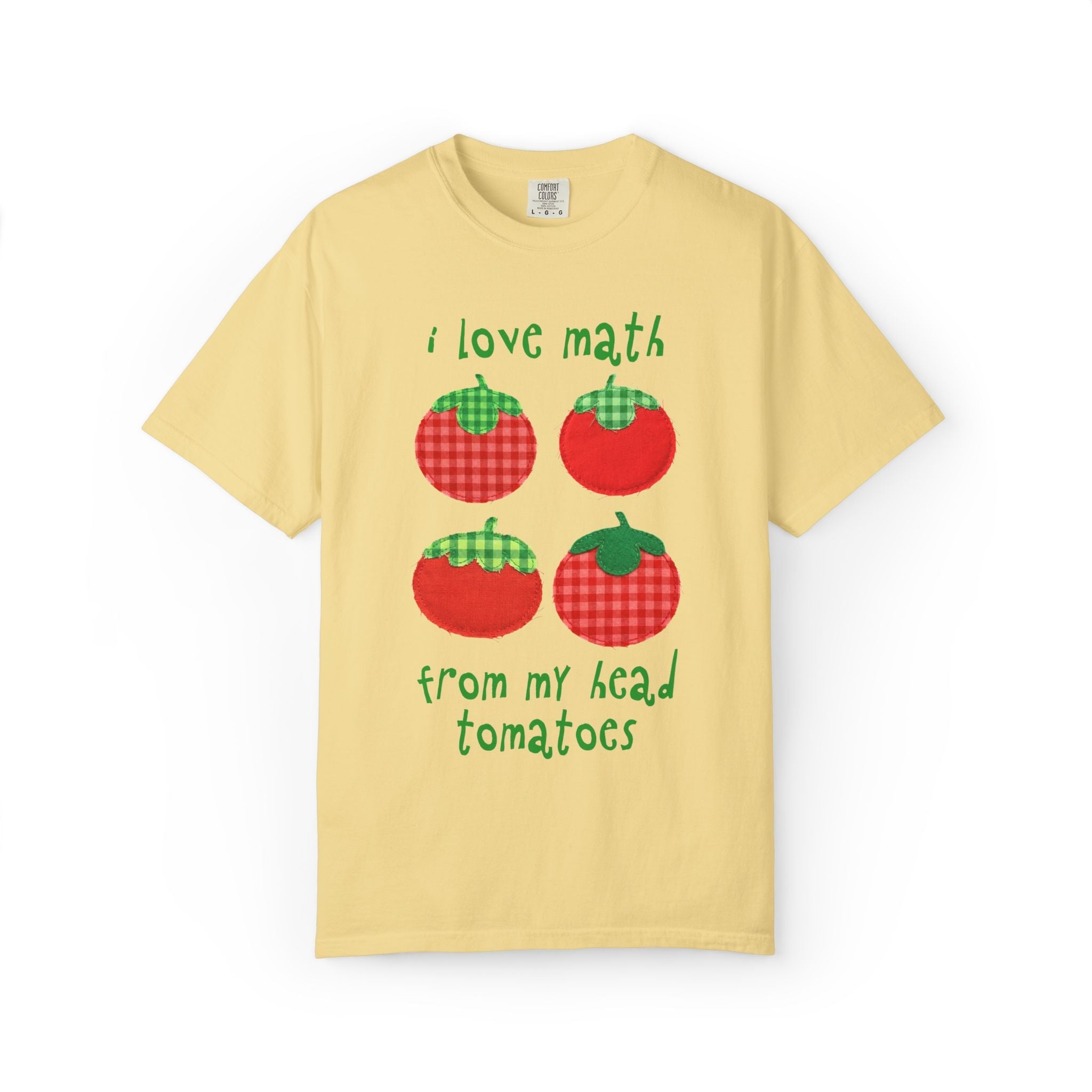 Math Teacher, Accountant or Math Lover Tee Shirt: I Love Math from My Head Tomatoes, Cute Vegetable Gardener, Tomato Lover, Back to School - Opal and June