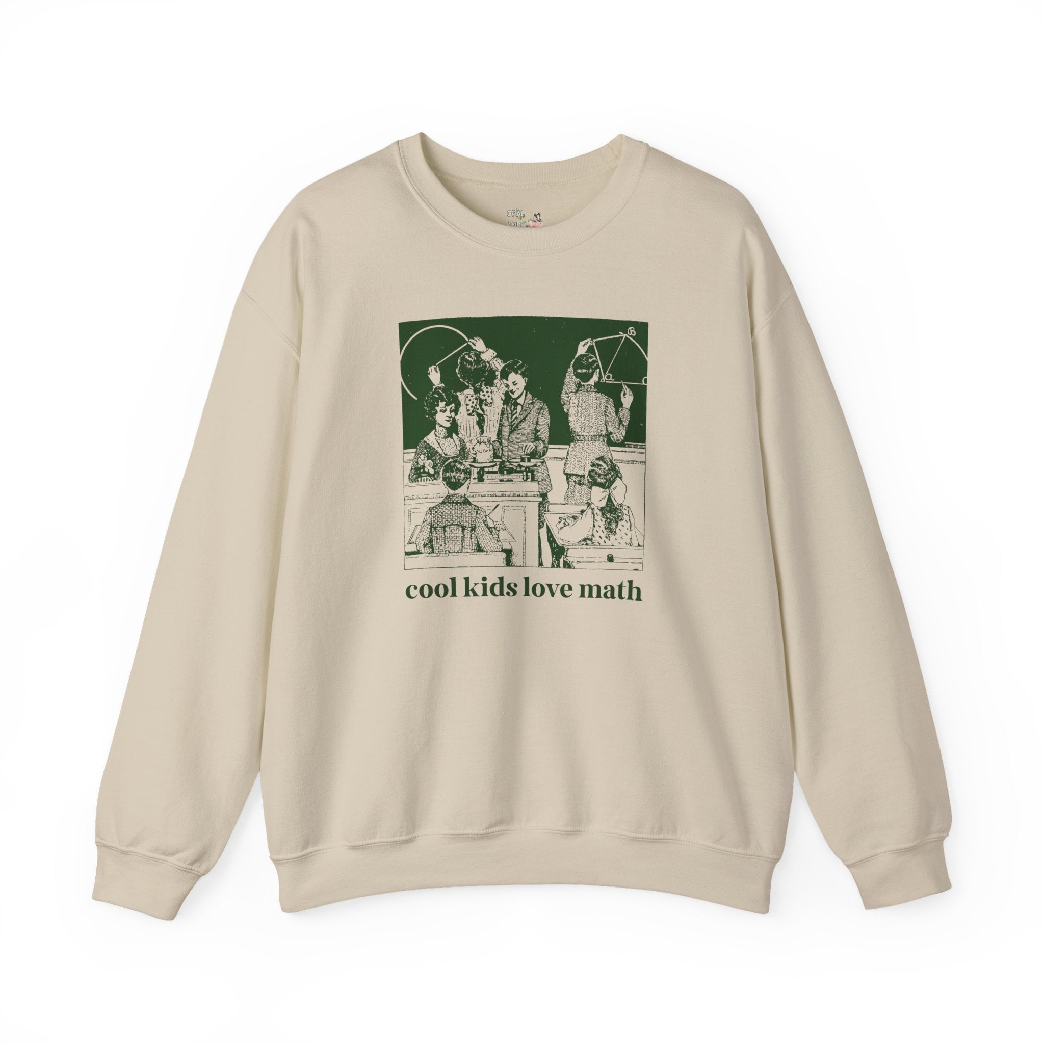 Math Teacher Sweatshirt for Geometry Professor or Algebra Teacher: Cool Kids Love Math, Funny Saying Math Major Shirt, Middle School Math - Opal and June