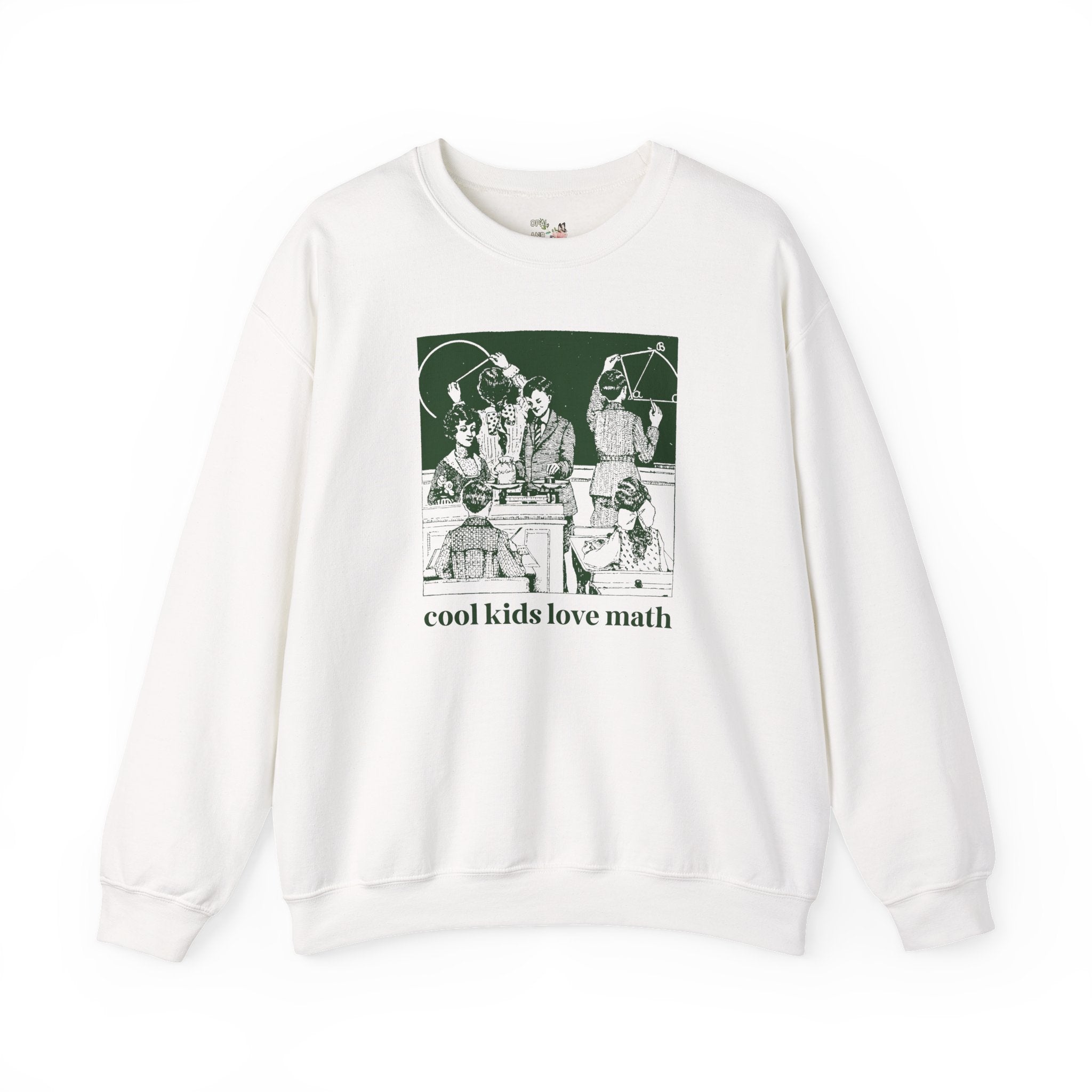 Math Teacher Sweatshirt for Geometry Professor or Algebra Teacher: Cool Kids Love Math, Funny Saying Math Major Shirt, Middle School Math - Opal and June
