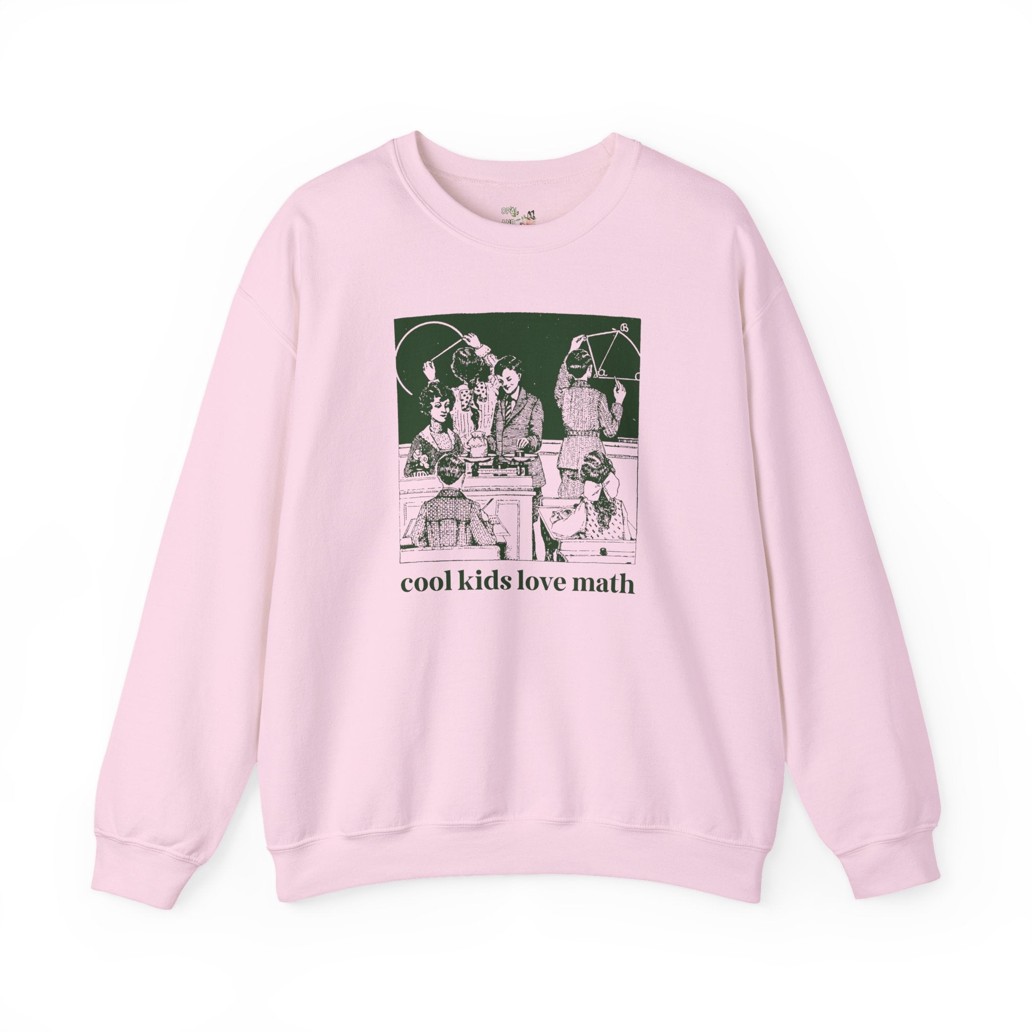 Math Teacher Sweatshirt for Geometry Professor or Algebra Teacher: Cool Kids Love Math, Funny Saying Math Major Shirt, Middle School Math - Opal and June