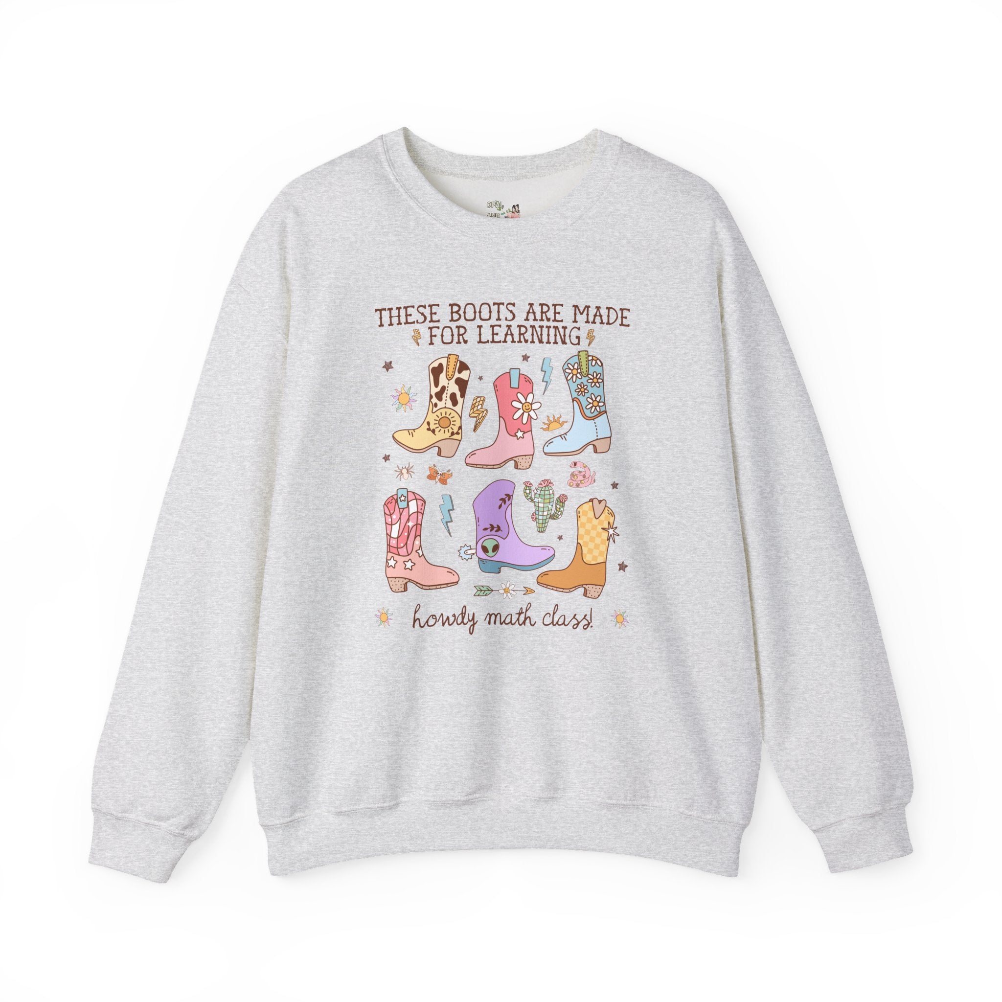 Math Teacher Sweatshirt for Middle School, Junior High Social Algebra Teacher, Math Department Crewneck, Cute Western Aesthetic and Aliens - Opal and June