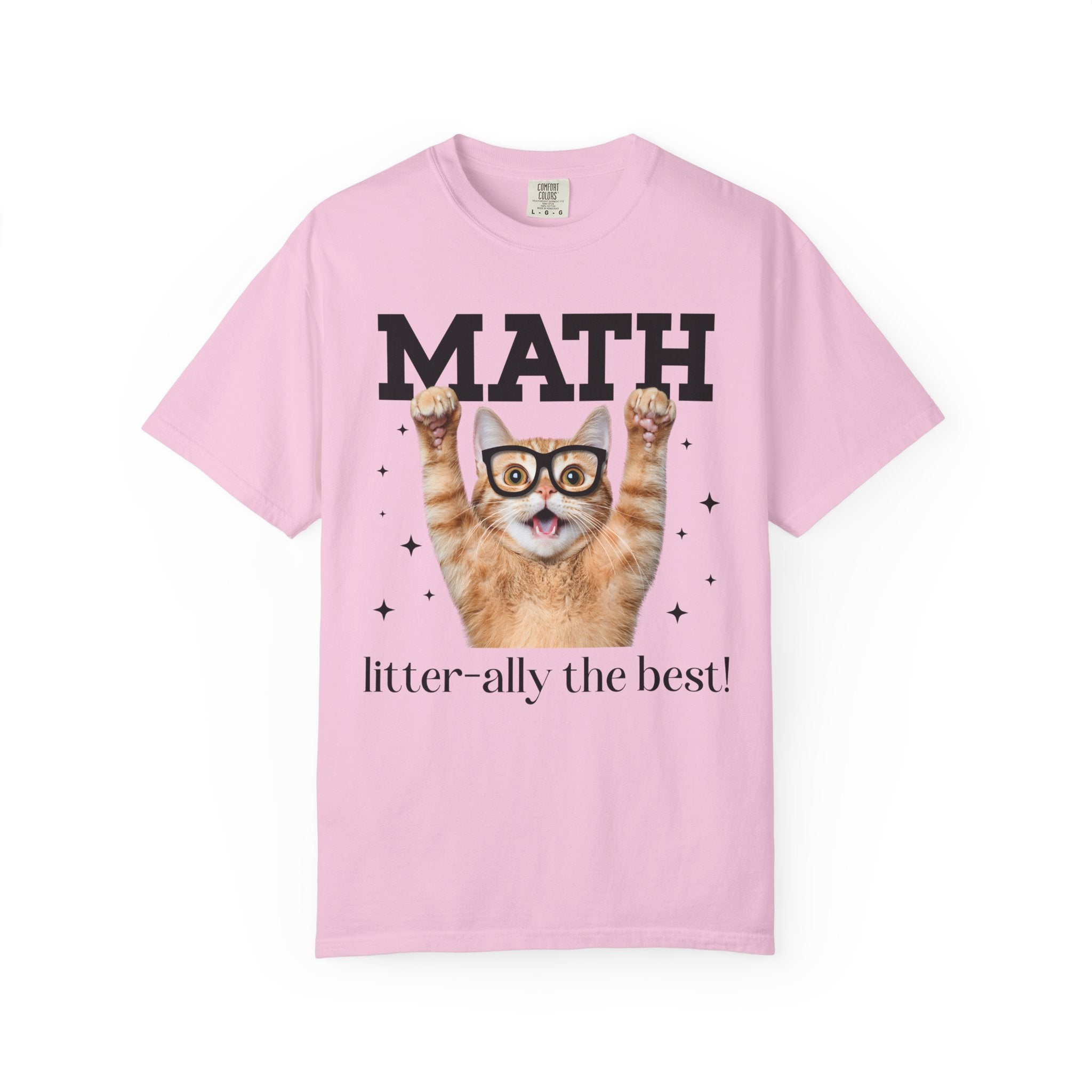 Math Teacher Tee Shirt for Cat Lover, Funny Saying Math Lover Gift for Math Major, Women in STEM, Cat Mom or Cat Dad Tee, Middle School Math - Opal and June