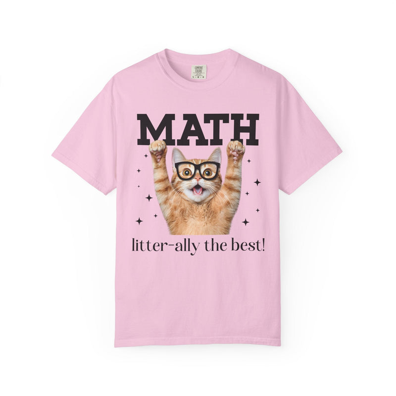 Math Teacher Tee Shirt for Cat Lover, Funny Saying Math Lover Gift for Math Major, Women in STEM, Cat Mom or Cat Dad Tee, Middle School Math - Opal and June