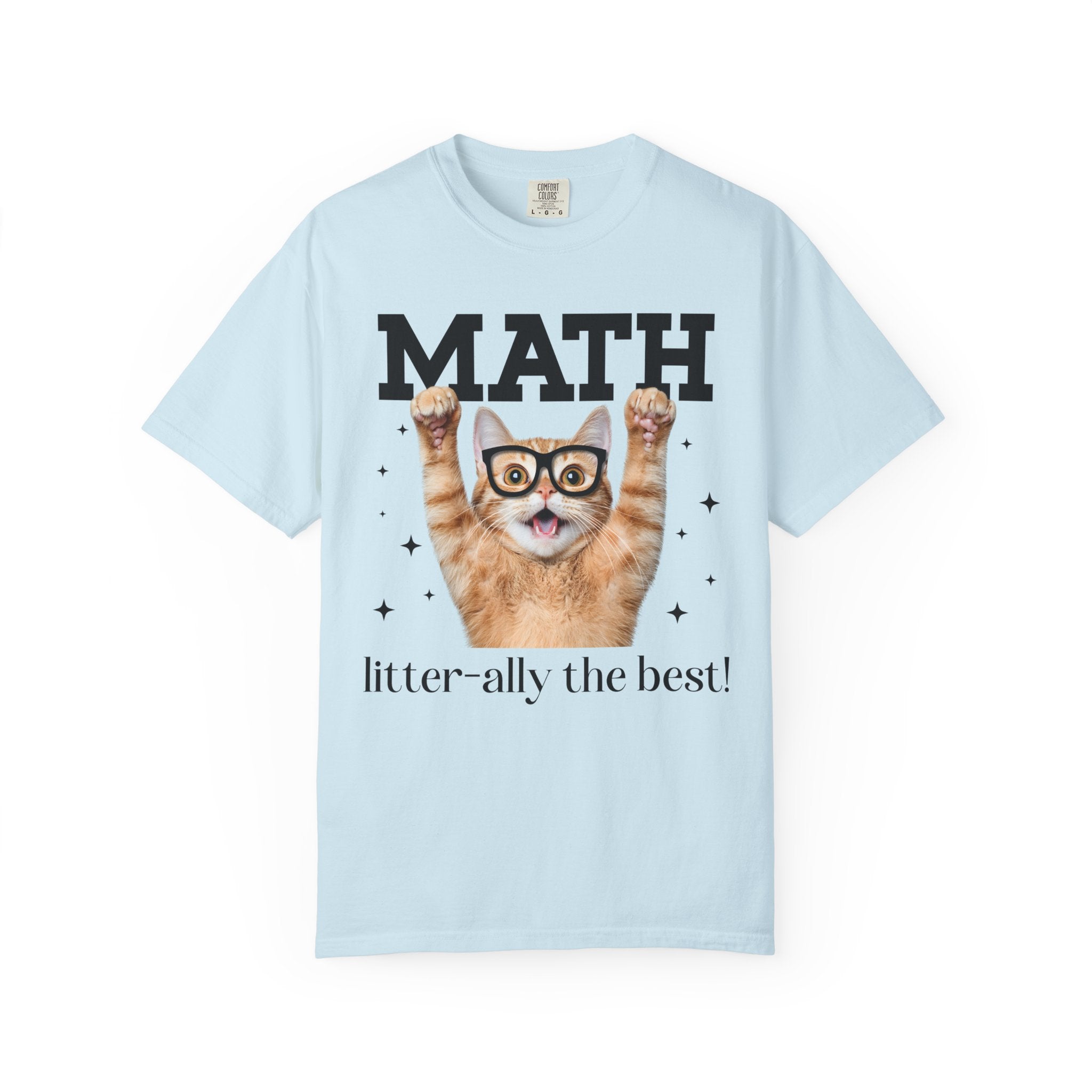 Math Teacher Tee Shirt for Cat Lover, Funny Saying Math Lover Gift for Math Major, Women in STEM, Cat Mom or Cat Dad Tee, Middle School Math - Opal and June