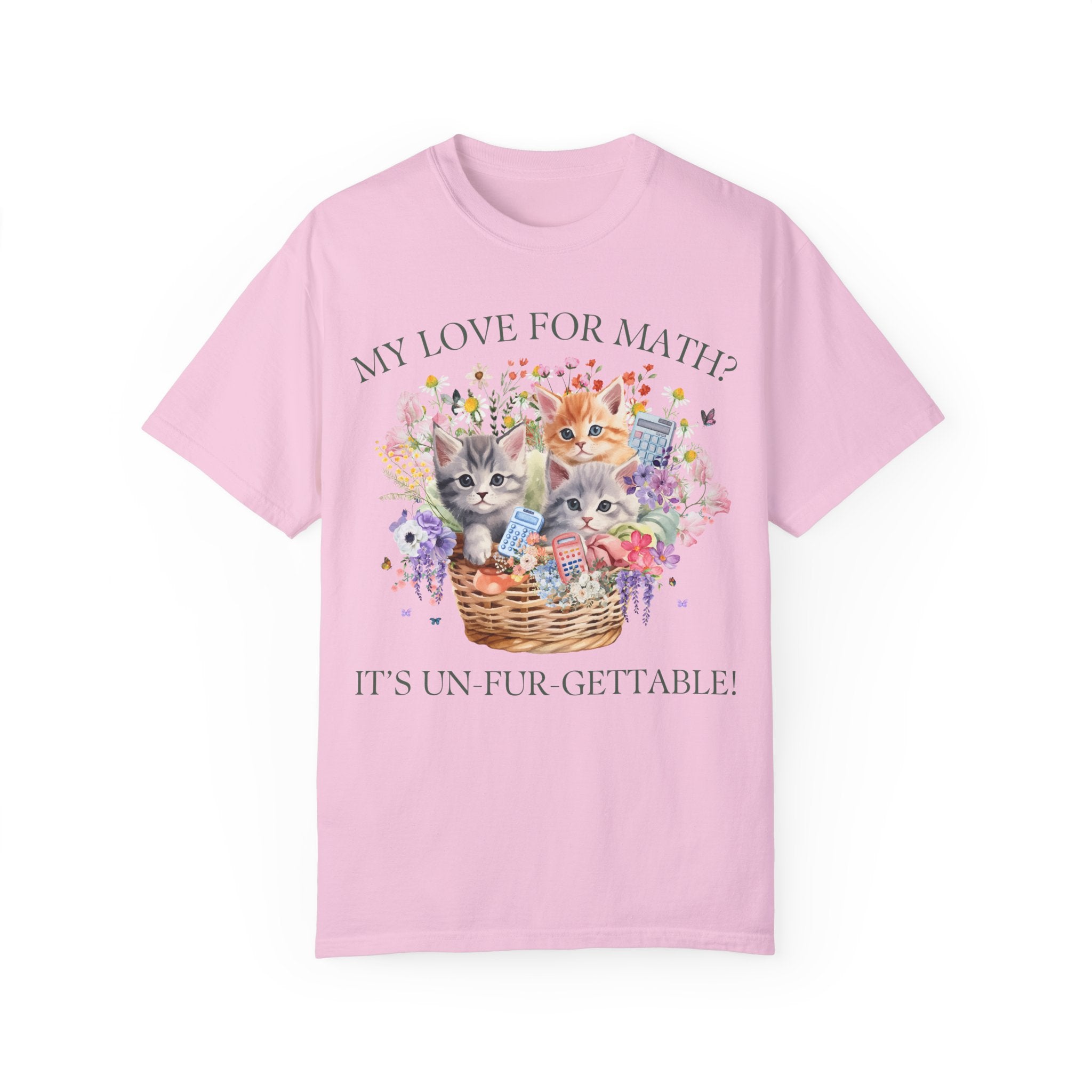 Math Teacher Tee Shirt for Middle School Teacher Cat Mom or Cat Dad Who Loves Math and Flowers, Funny Saying Tee Shirt, Teacher Appreciation - Opal and June