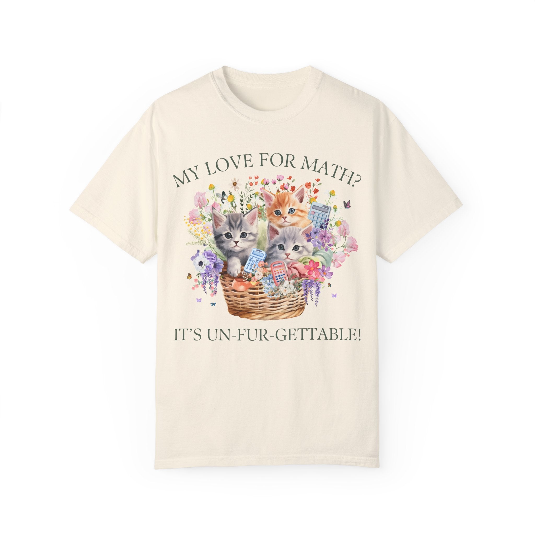 Math Teacher Tee Shirt for Middle School Teacher Cat Mom or Cat Dad Who Loves Math and Flowers, Funny Saying Tee Shirt, Teacher Appreciation - Opal and June