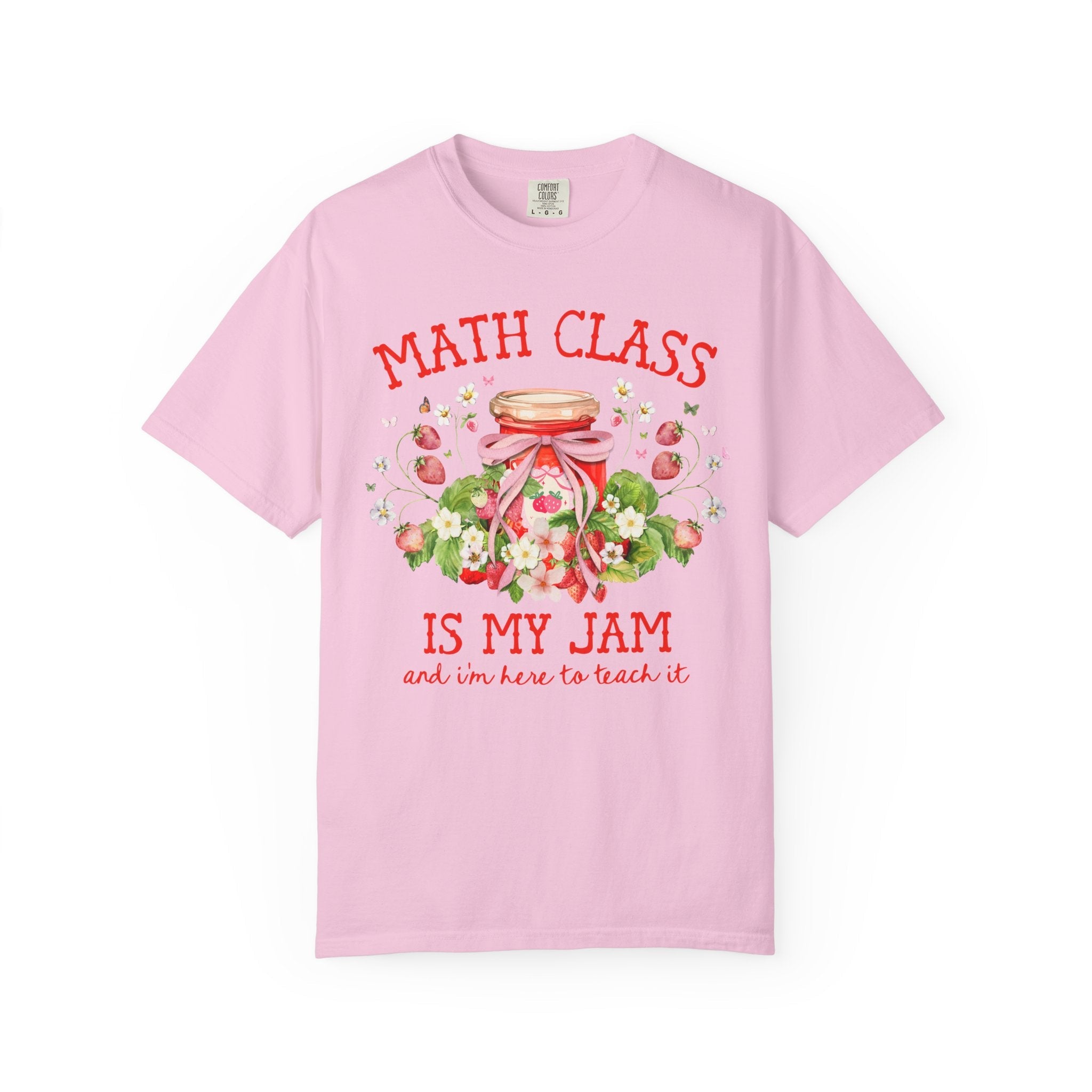 Math Teacher Tee Shirt with Boho Strawberries, Cute Math Department T-Shirt with Flowers, Back to School Math Professor Tee, Women in STEM - Opal and June