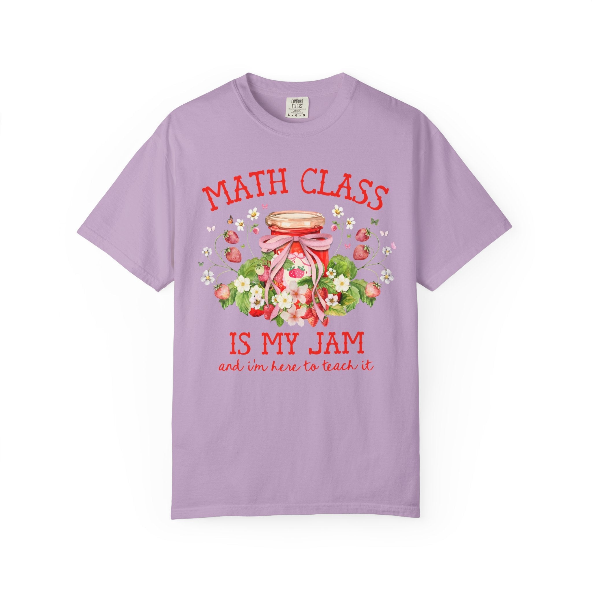 Math Teacher Tee Shirt with Boho Strawberries, Cute Math Department T-Shirt with Flowers, Back to School Math Professor Tee, Women in STEM - Opal and June