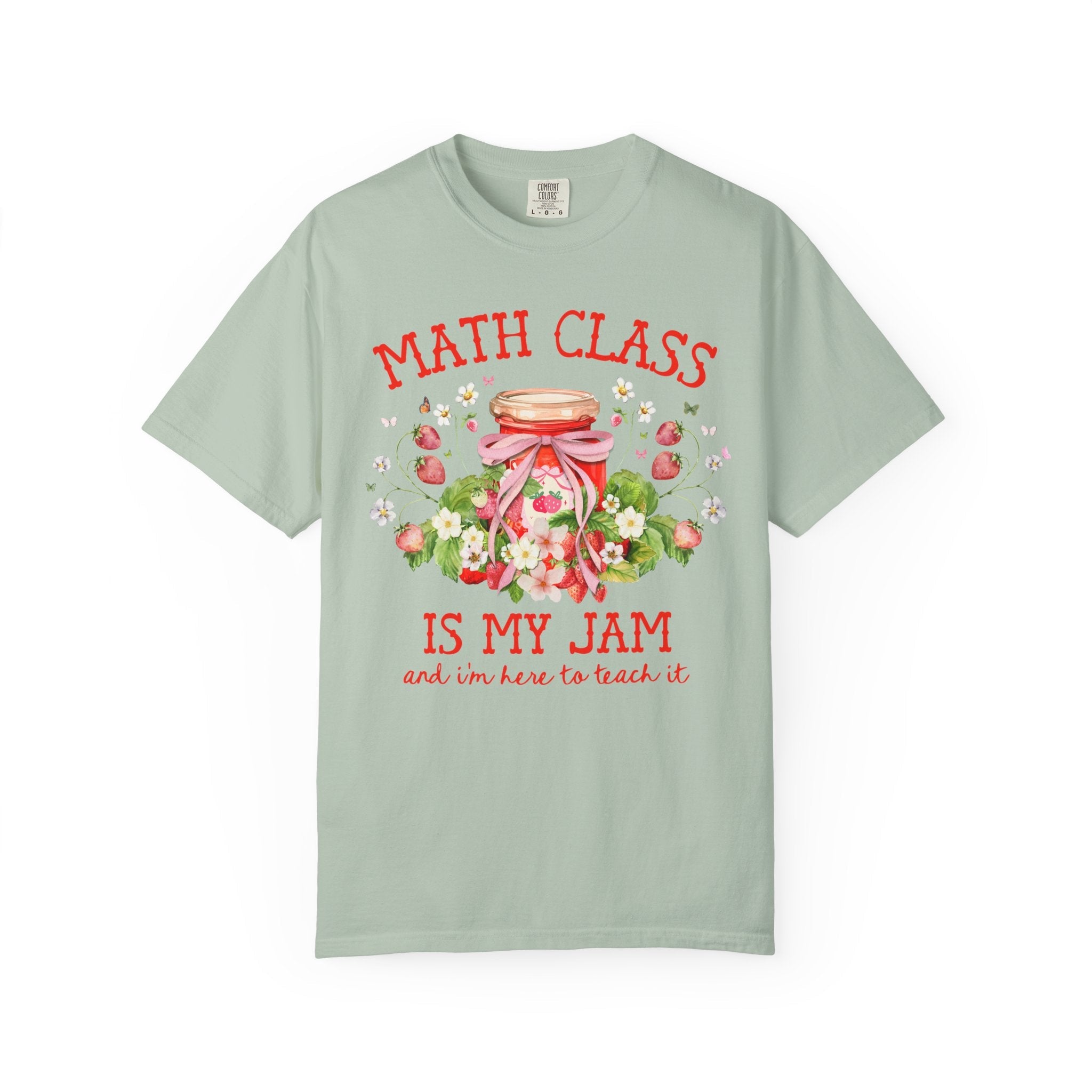 Math Teacher Tee Shirt with Boho Strawberries, Cute Math Department T-Shirt with Flowers, Back to School Math Professor Tee, Women in STEM - Opal and June