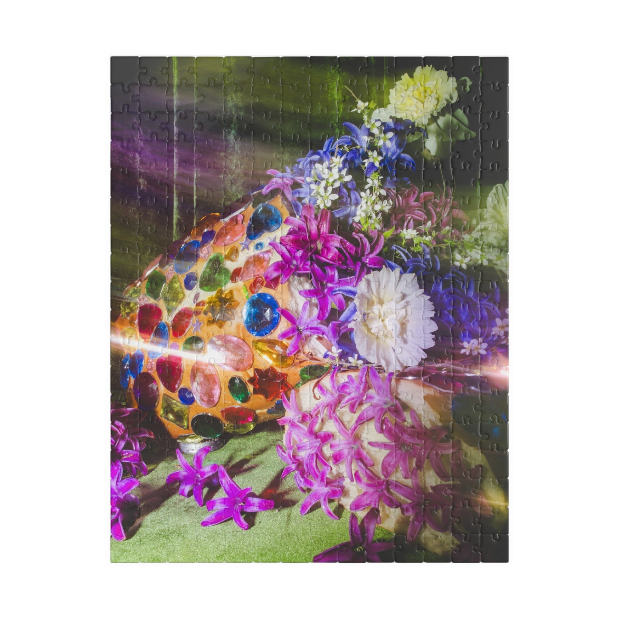 Maximalist Flower Puzzle with Gems - Opal and June