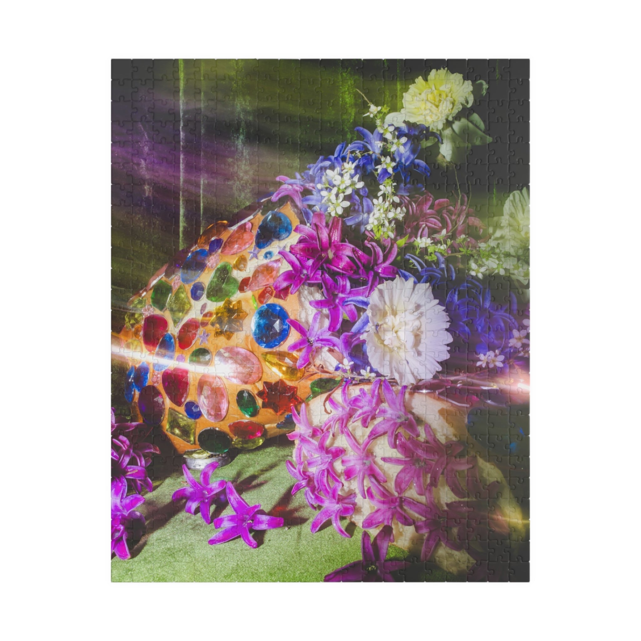 Maximalist Flower Puzzle with Gems - Opal and June