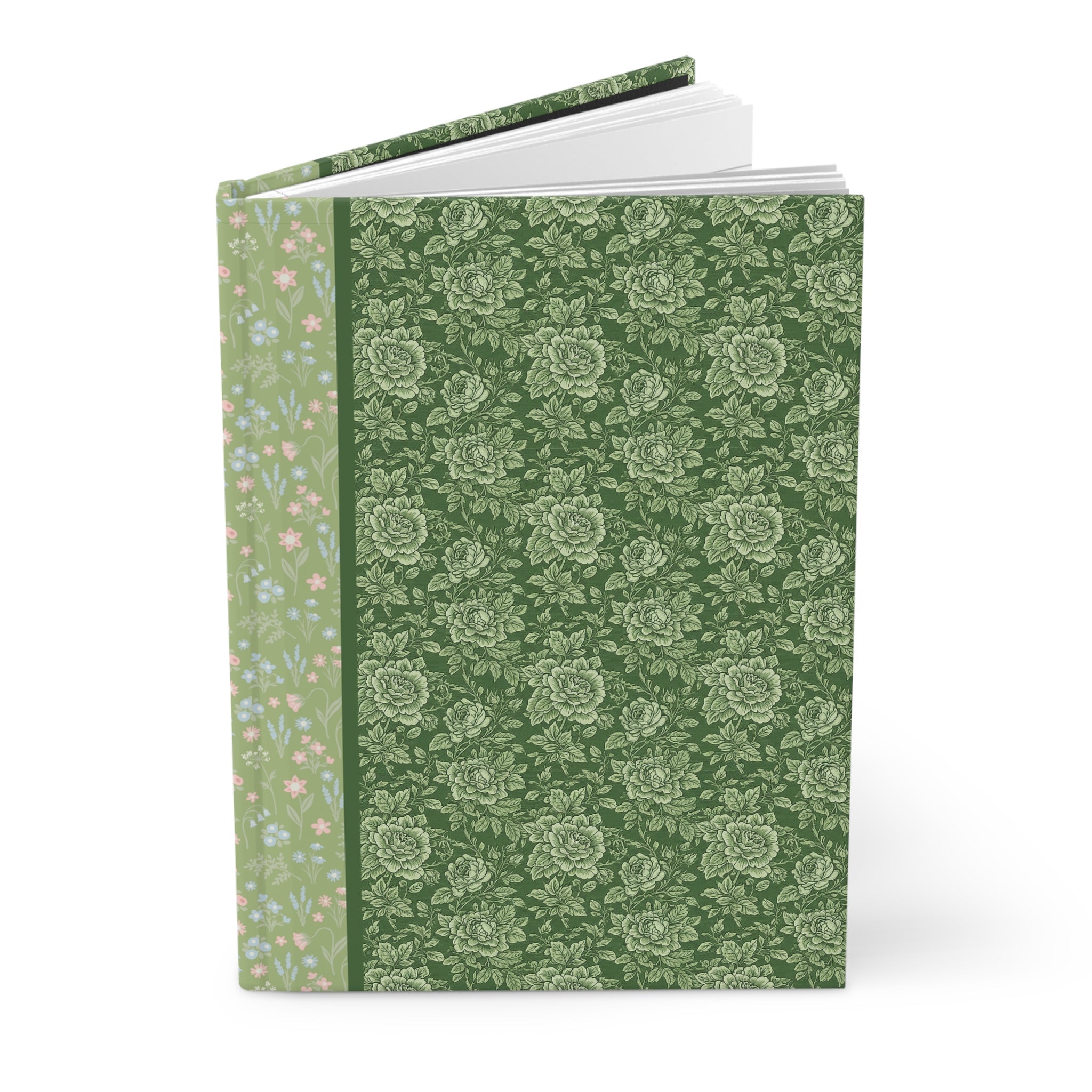 Maximalist Green Floral Notebook for Garden Lover or Friend Who Loves Flowers, Cute Dopamine Aesthetic Journal - Opal and June