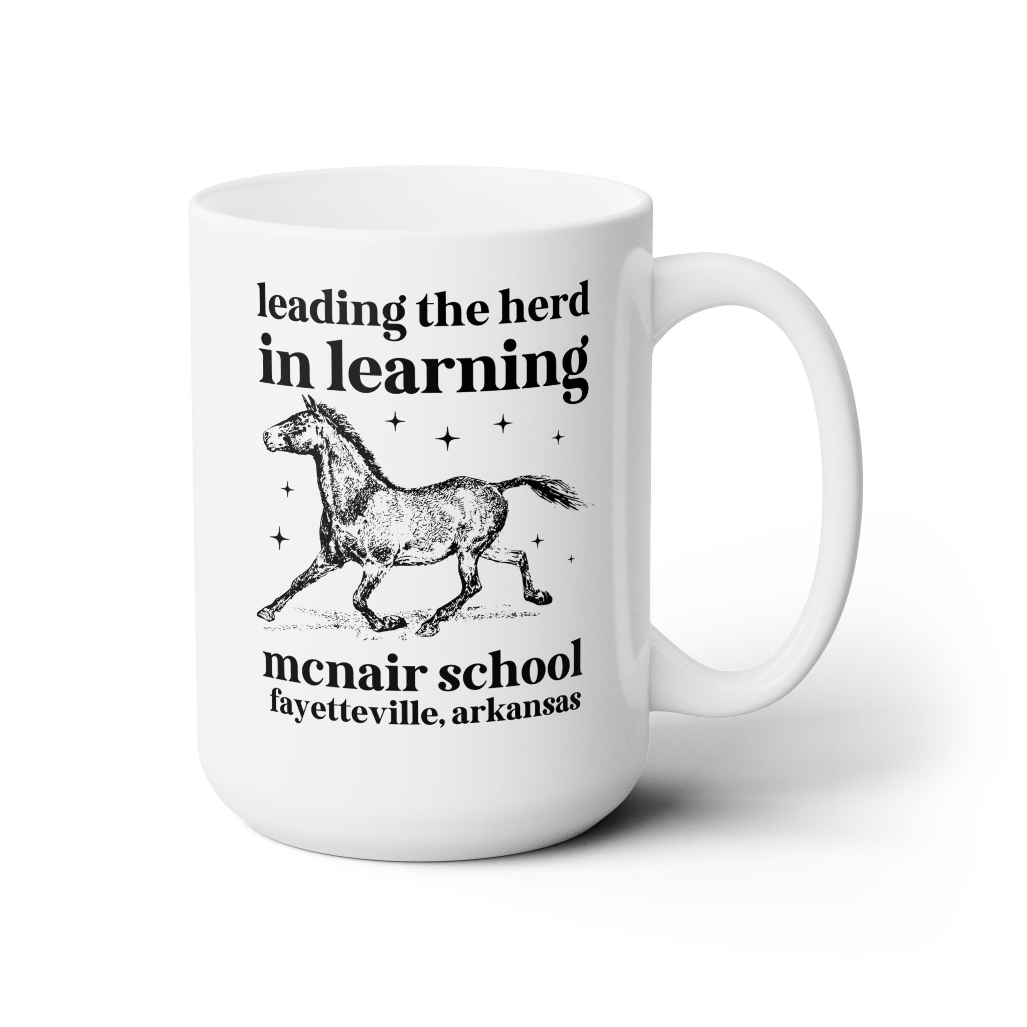 McNair Middle School Leading the Herd 15 Oz Coffee Mug | FPS + Opal and June Coffee Mug, Fayetteville Public Schools - Opal and June