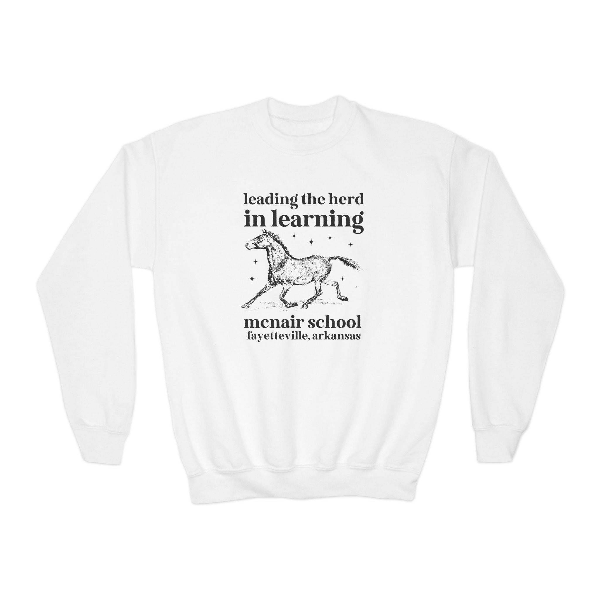McNair Middle School Leading the Herd Kids Sweatshirt | FPS + Opal and June Kids Sweatshirt, Fayetteville Public Schools - Opal and June