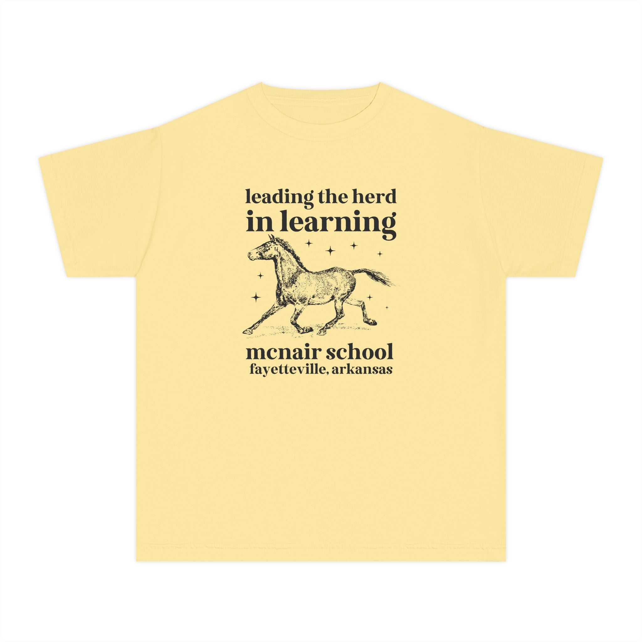 McNair Middle School Leading the Herd Kids Tee Shirt | FPS + Opal and June Kids Tee Shirt, Fayetteville Public Schools - Opal and June