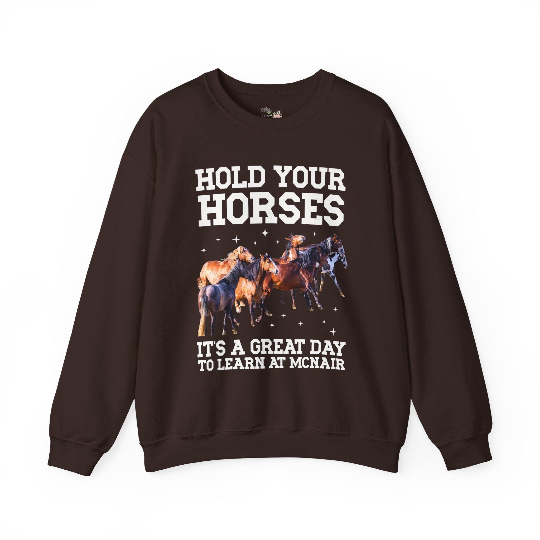 McNair Middle School Sweatshirt: Hold Your Horses | FPS + Opal and June Sweatshirt, Fayetteville Public Schools - Opal and June