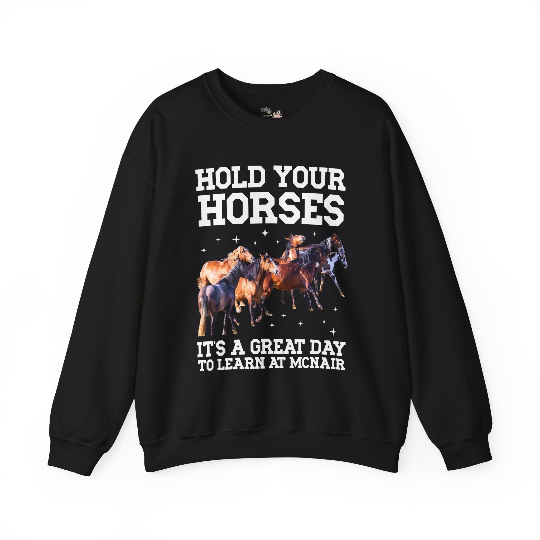 McNair Middle School Sweatshirt: Hold Your Horses | FPS + Opal and June Sweatshirt, Fayetteville Public Schools - Opal and June