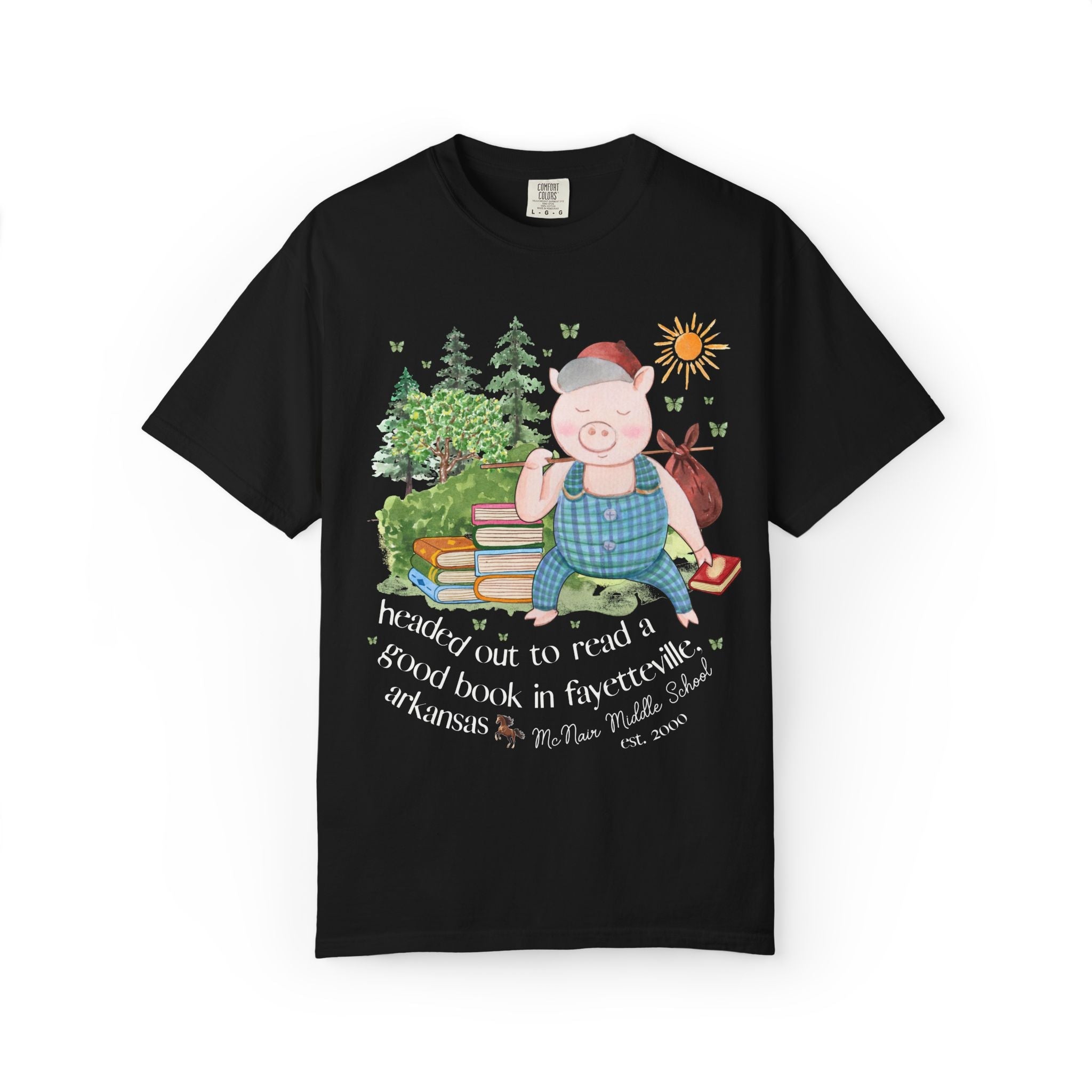 McNair Middle School Tee Shirt: Headed out to Read a Good Book - Opal and June