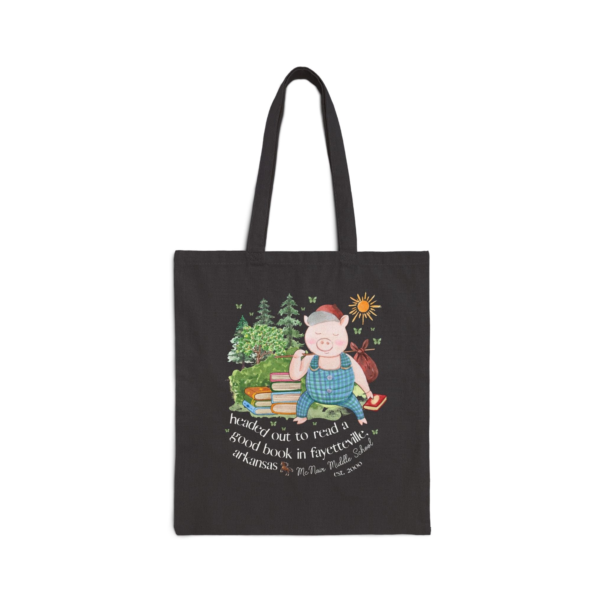McNair Middle School Tote Bag: Headed out to Read a Good Book - Opal and June