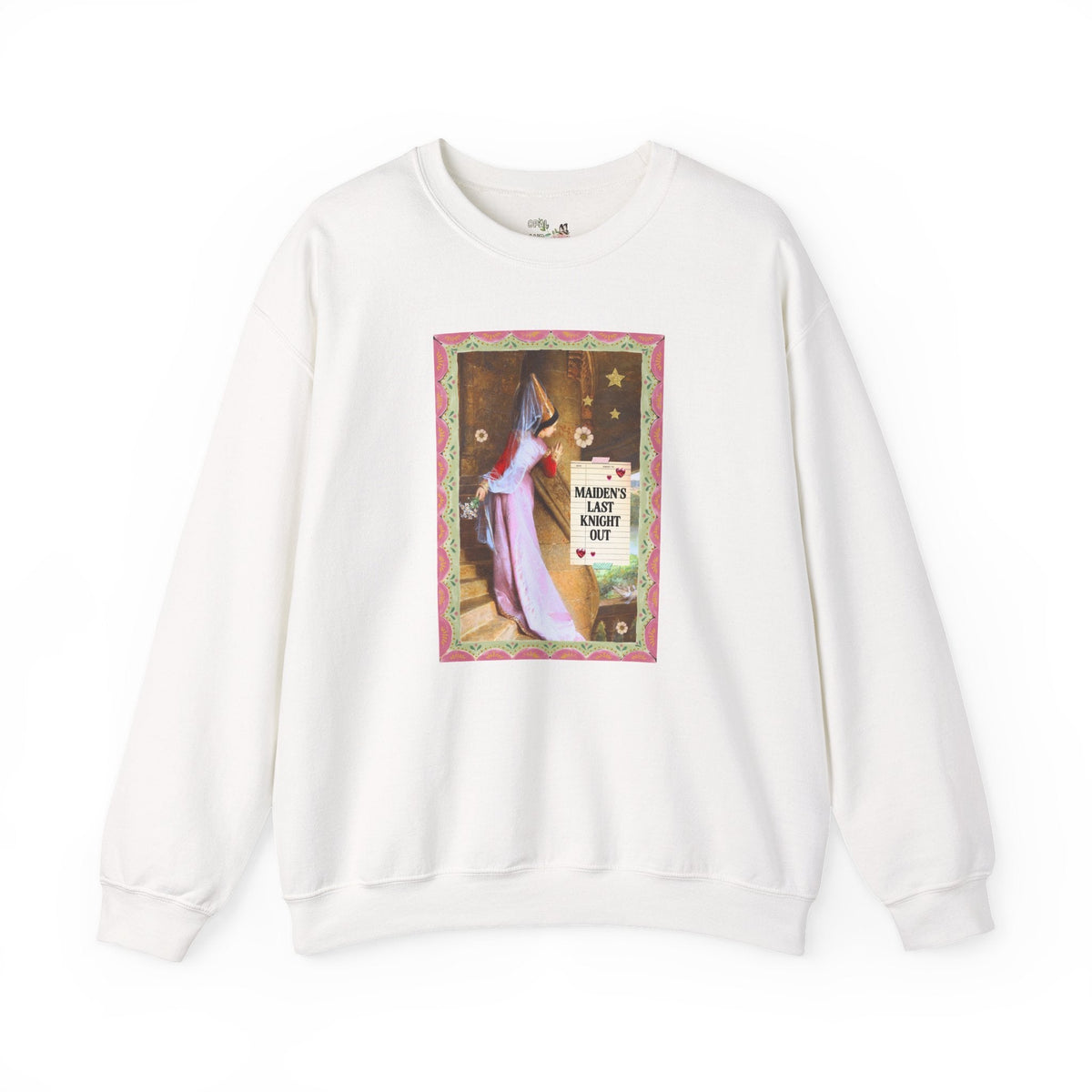 Medieval Bachelorette Party Sweatshirt with Famous Painting, Cute Whimsical Wedding Weekend Crewneck for Bride and Bridesmaids, Maid of Honor - Opal and June