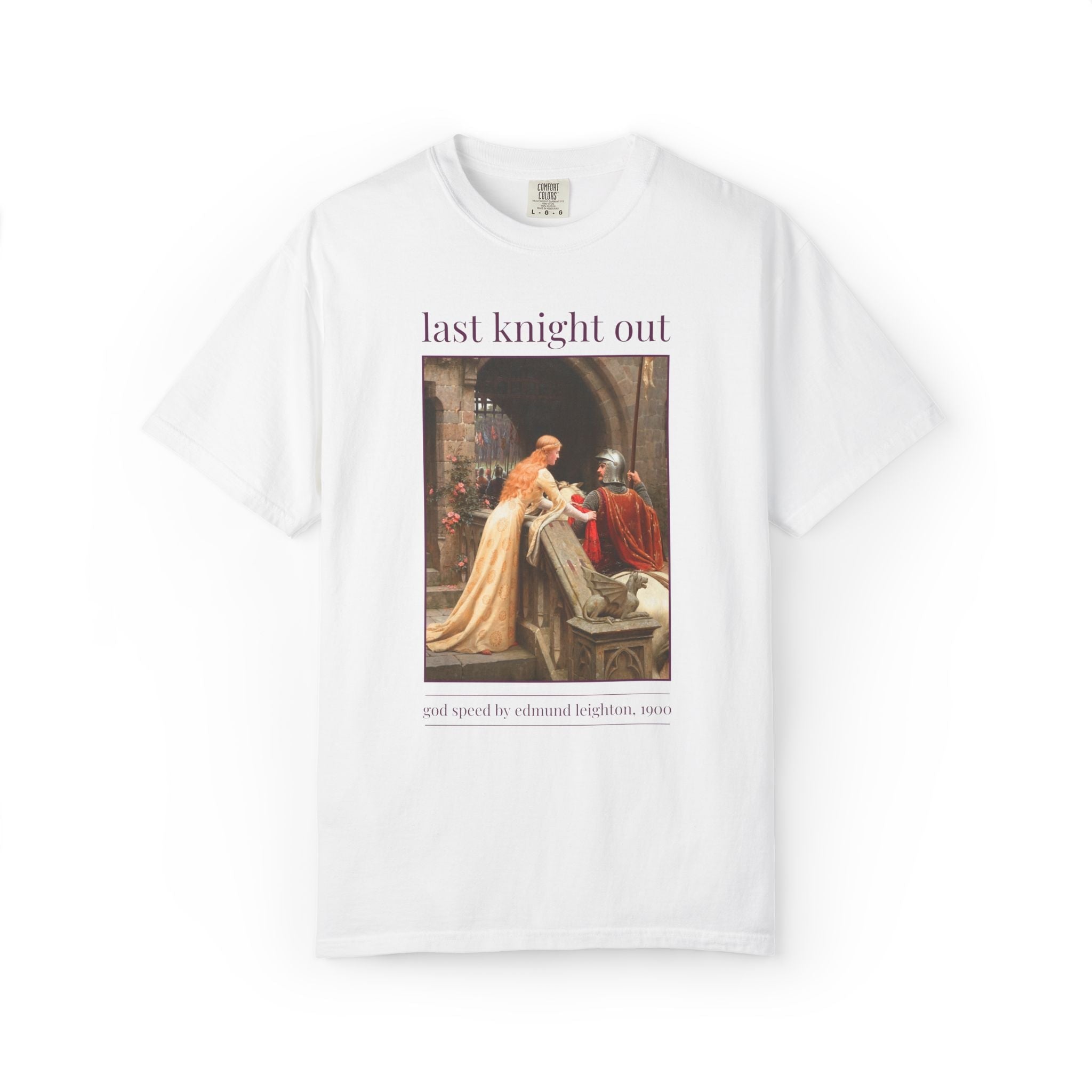 Medieval Bachelorette Party Tee Shirt with Famous Painting by Edmund Leighton, Silly Matching Bridal Tee for Bride Who Loves Fantasy Novels - Opal and June