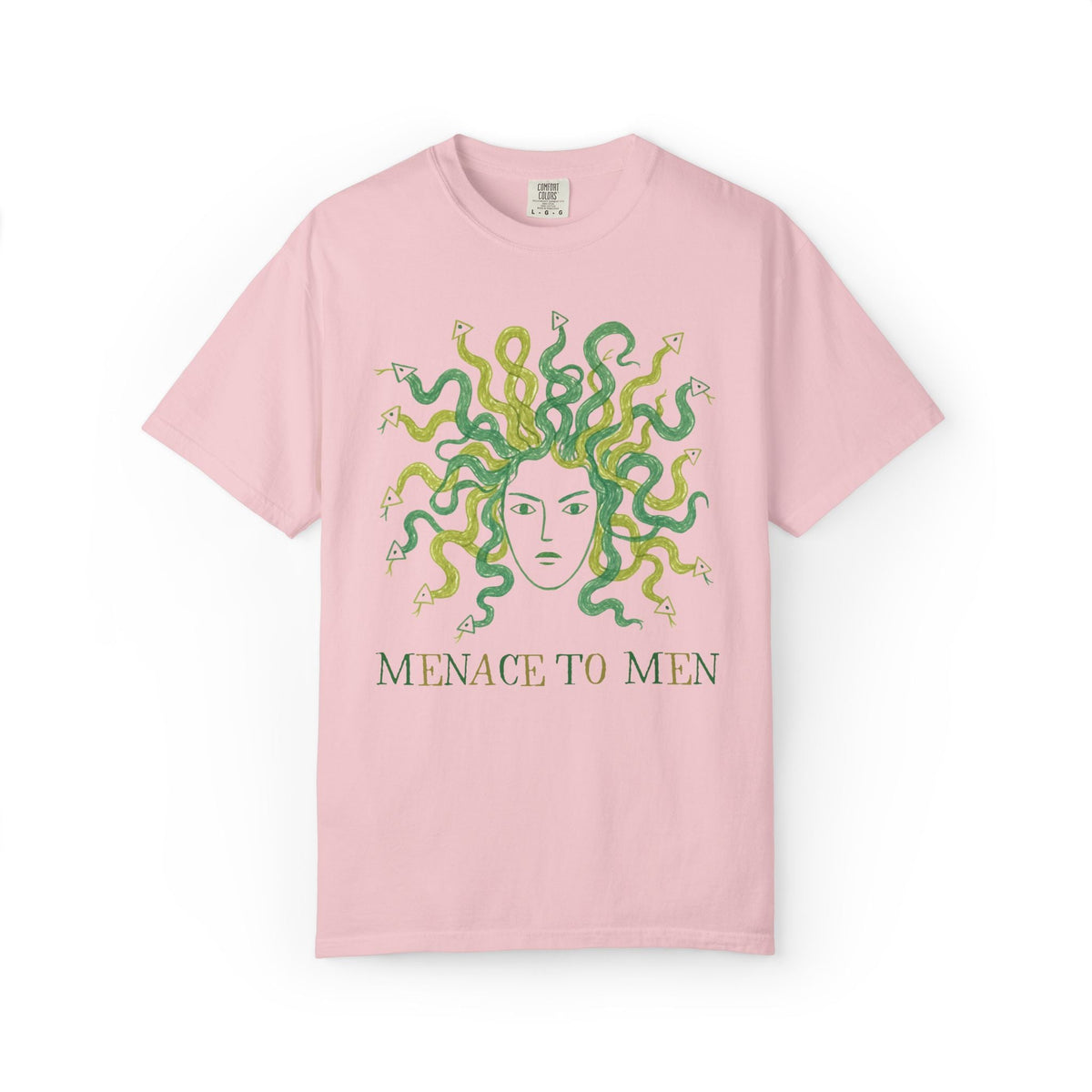 Menace to Men Greek Mythology Medusa Snake Lover Tee Shirt for Feminist, Silly Women's Rights Equal Rights Tee - Opal and June