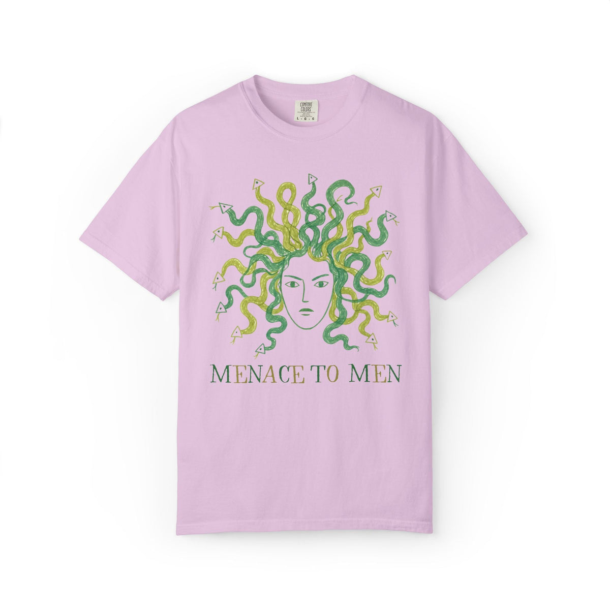 Menace to Men Greek Mythology Medusa Snake Lover Tee Shirt for Feminist, Silly Women's Rights Equal Rights Tee - Opal and June