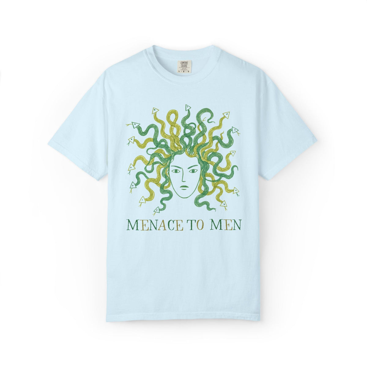 Menace to Men Greek Mythology Medusa Snake Lover Tee Shirt for Feminist, Silly Women's Rights Equal Rights Tee - Opal and June