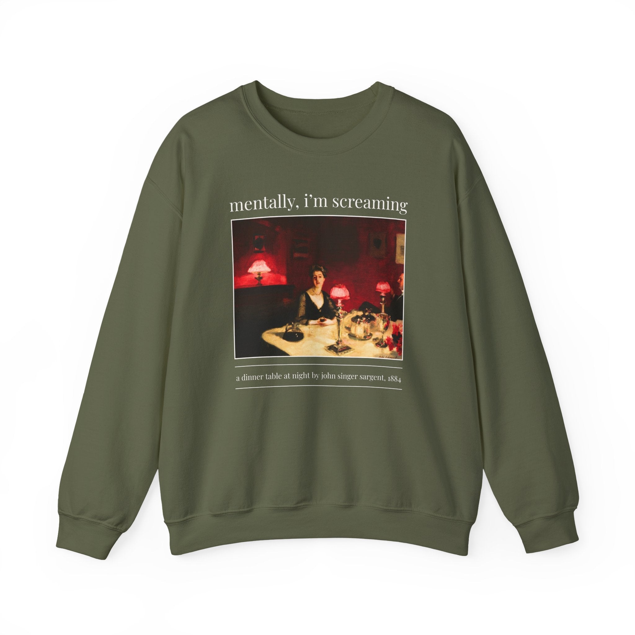 Mentally I'm Screaming Art History Sweatshirt: Famous Painting by John Singer Sargent, Women's Rights Feminist, Equal Rights, Human Rights - Opal and June