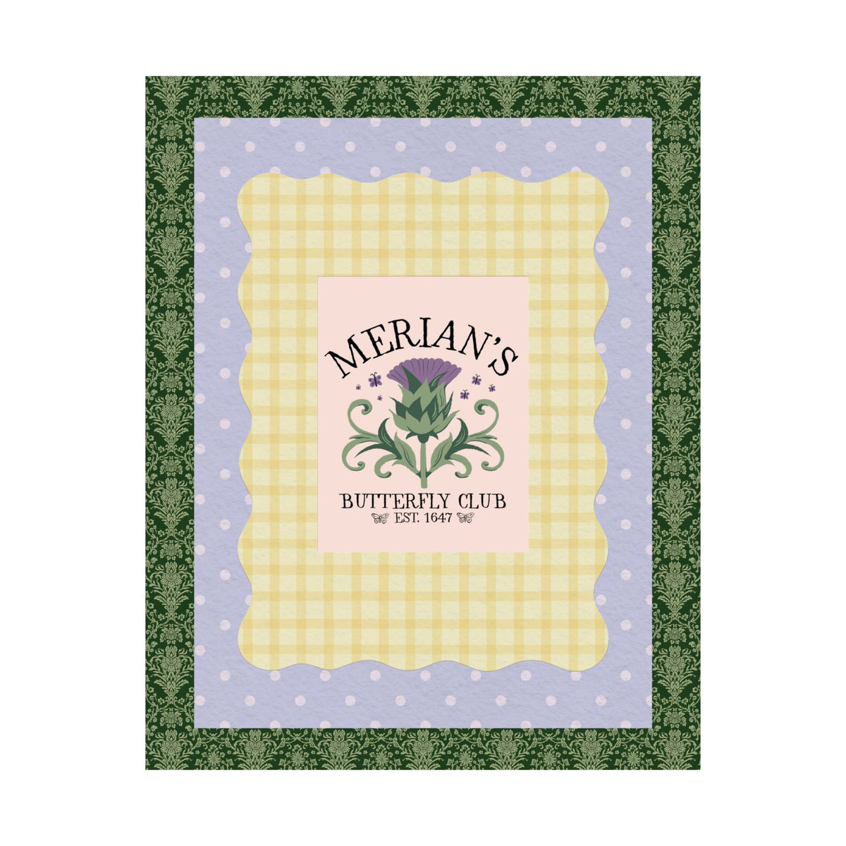 Merian's Butterfly Club, Established 1647: Maria Sibylla Merian Botany History Poster Print for Insect Lover or Entomologist, Butterly Lover Gift - Opal and June