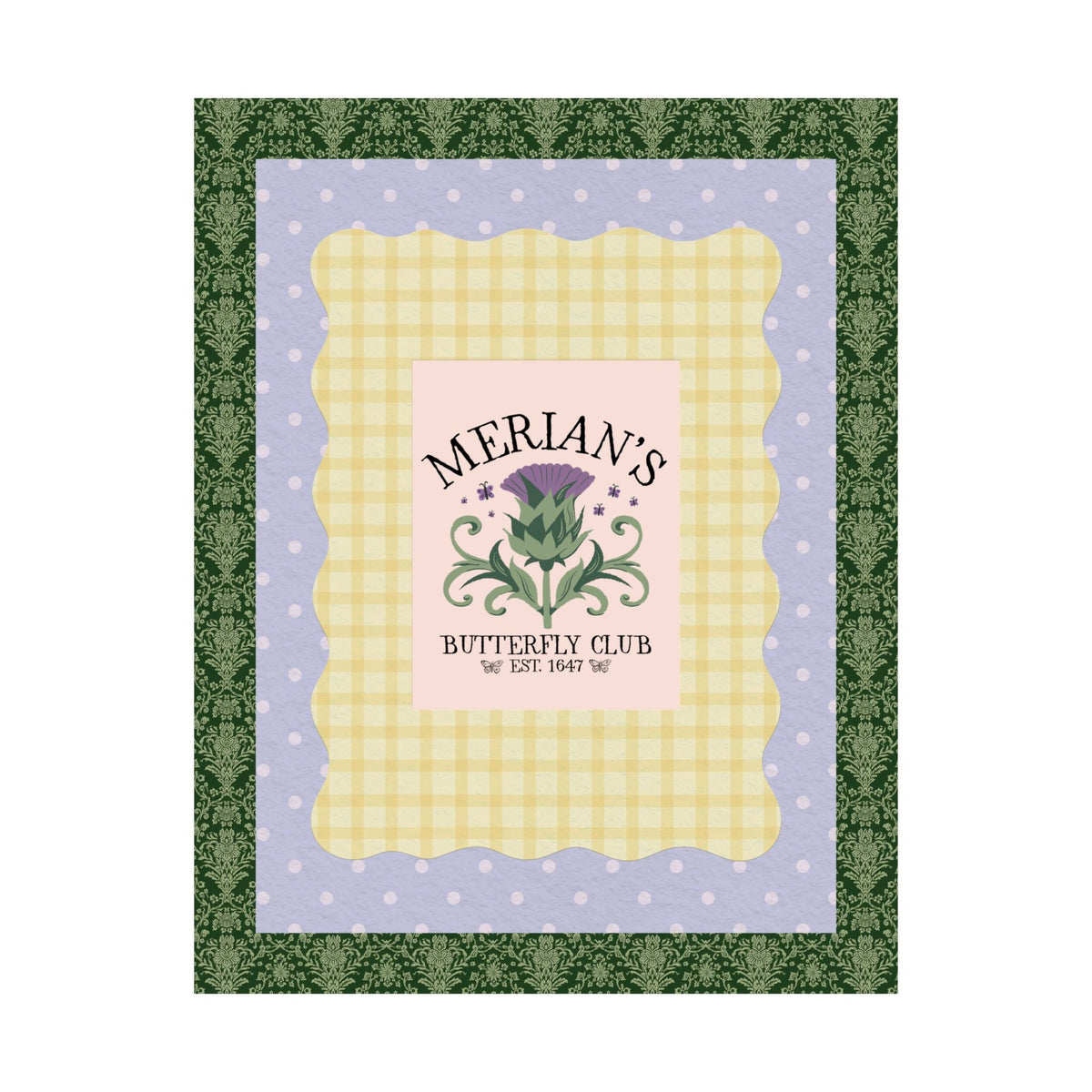 Merian's Butterfly Club, Established 1647: Maria Sibylla Merian Botany History Poster Print for Insect Lover or Entomologist, Butterly Lover Gift - Opal and June