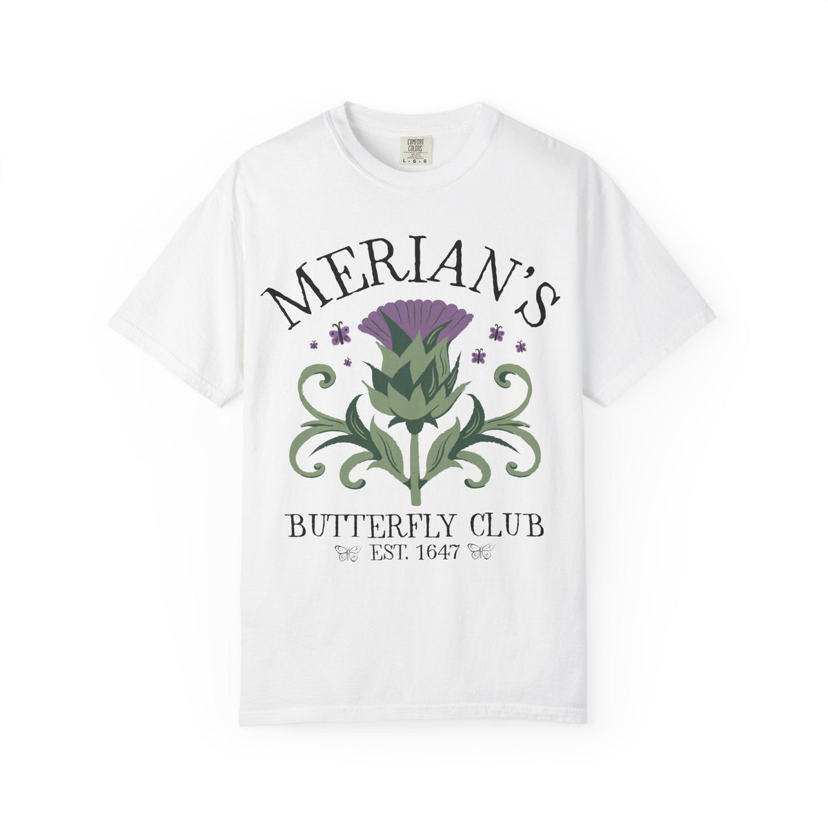 Merian's Butterfly Club, Established 1647: Maria Sibylla Merian Botany History T-Shirt for Insect Lover or Entomologist, Butterly Lover Gift - Opal and June
