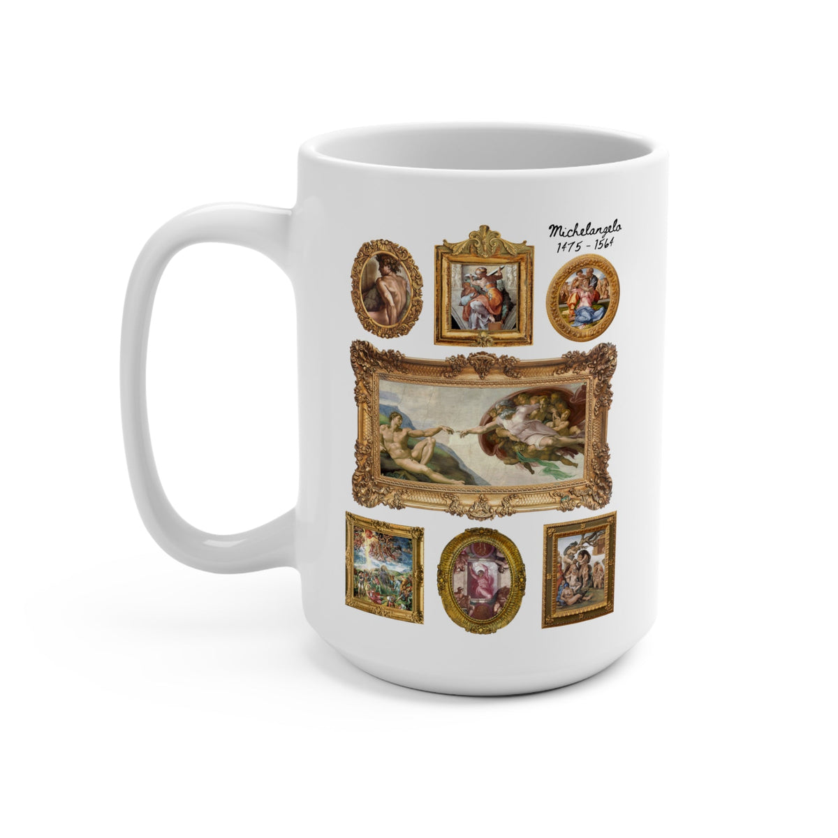Michelangelo Art History Coffee Mug for Humanities Major Who Loves High Renaissance Art or the Sistine Chapel, 16th Century Roman History - Opal and June