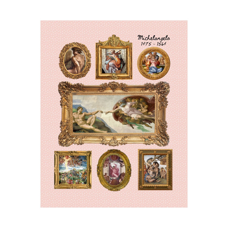 Michelangelo Art History Poster Print, Humanities Major Who Loves High Renaissance Art, The Sistine Chapel, 16th Century Roman History Gift - Opal and June