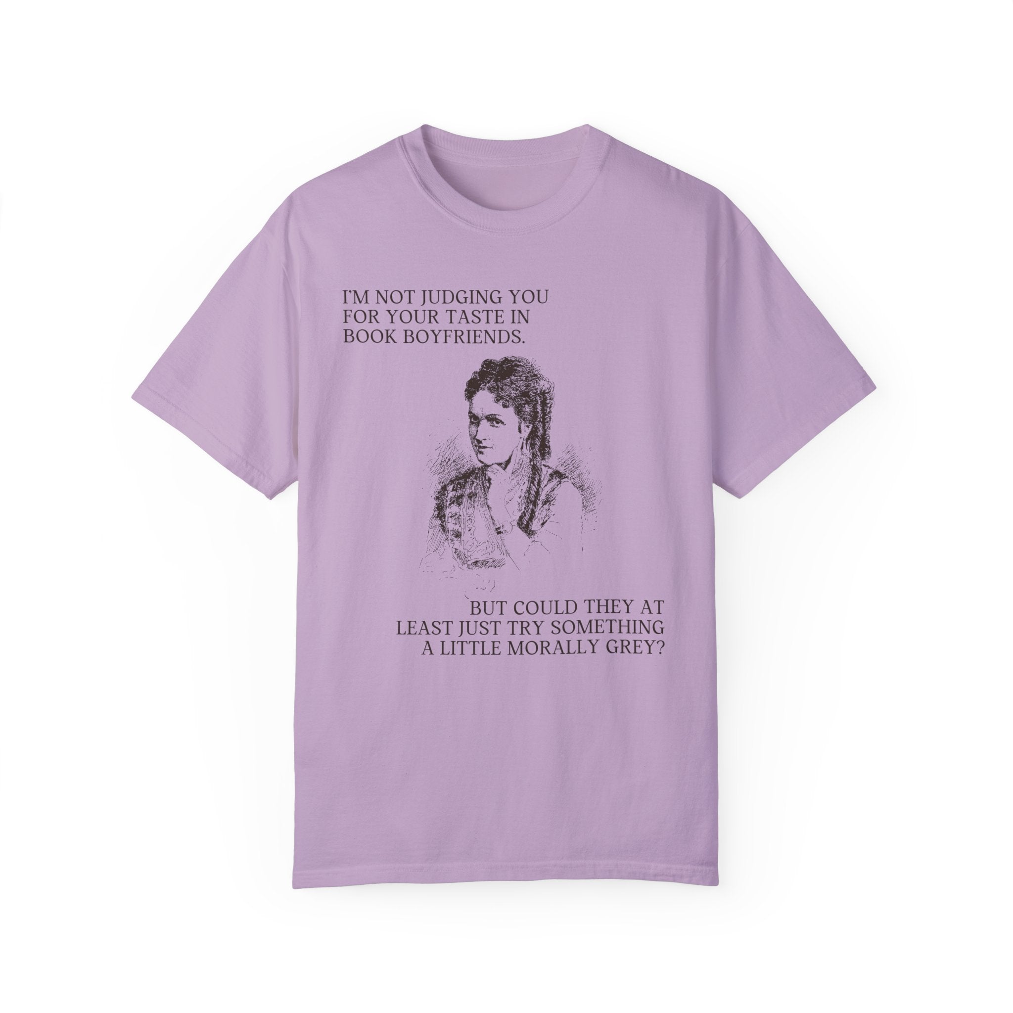 Morally Grey Book Lover Tee Shirt: Historical Romance Reader | Silly Book Boyfriend T-Shirt for Wife Who Loves To Read, Gift for Bookworm - Opal and June