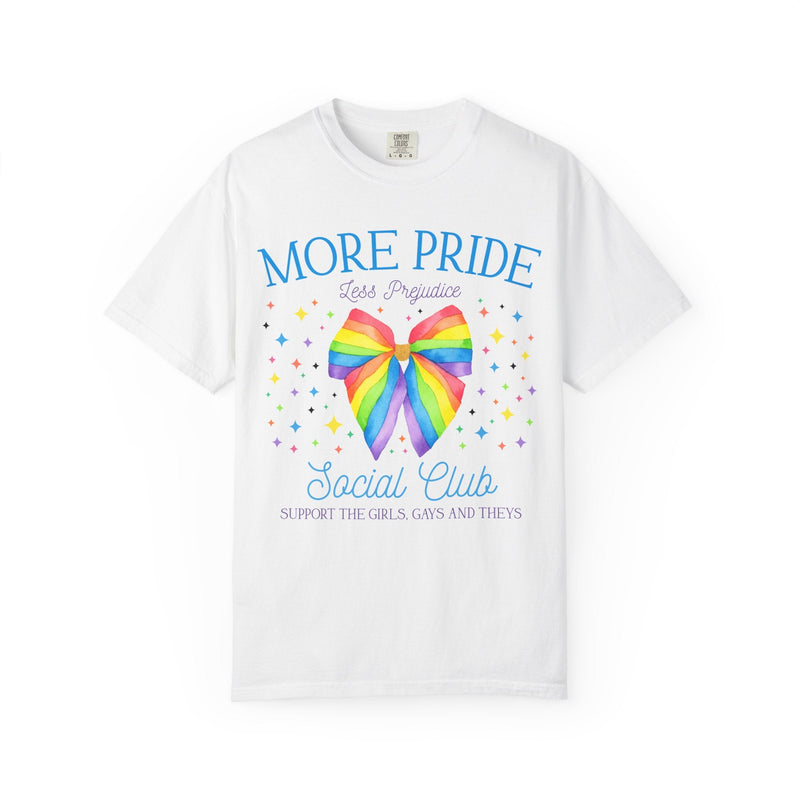 More Pride Less Prejudice: Book Lover Pride Month Shirt for LGBTQ Ally, Cute Bookish Gift for Lesbian, Jane Austen Bookworm, Romance Reader - Opal and June