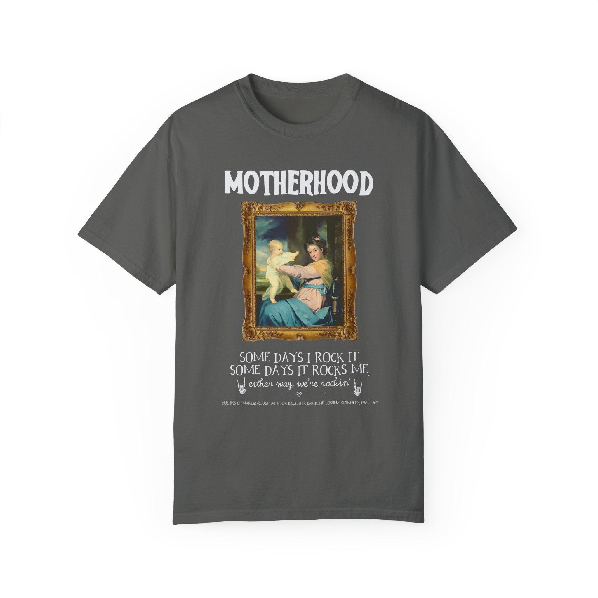 Motherhood Art History Tee Shirt: Some Days is Rocks Me, Funny Saying Academia T-Shirt for Mom Who Loves Art an Skeletons, Rocking Mama Tee - Opal and June