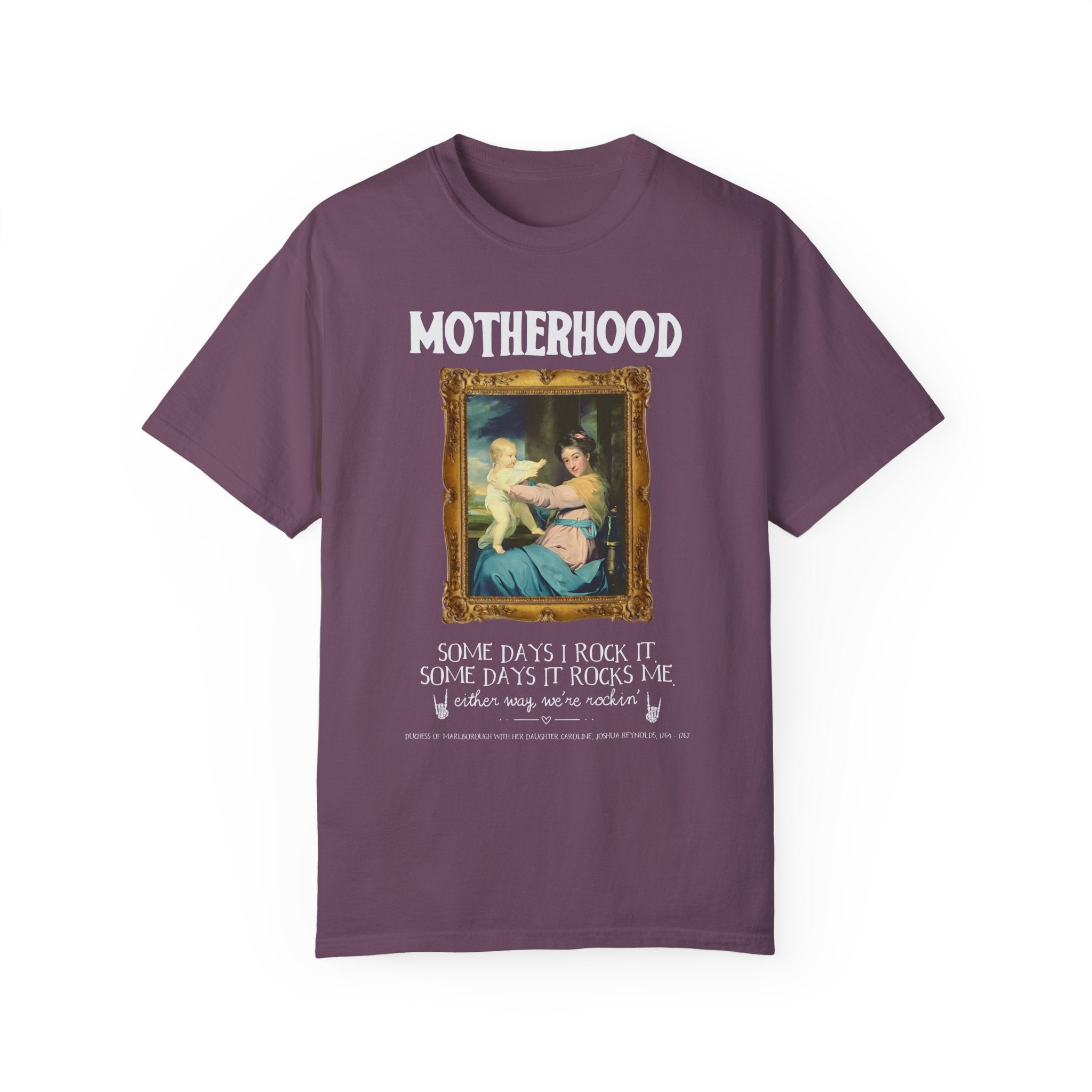Motherhood Art History Tee Shirt: Some Days is Rocks Me, Funny Saying Academia T-Shirt for Mom Who Loves Art an Skeletons, Rocking Mama Tee - Opal and June