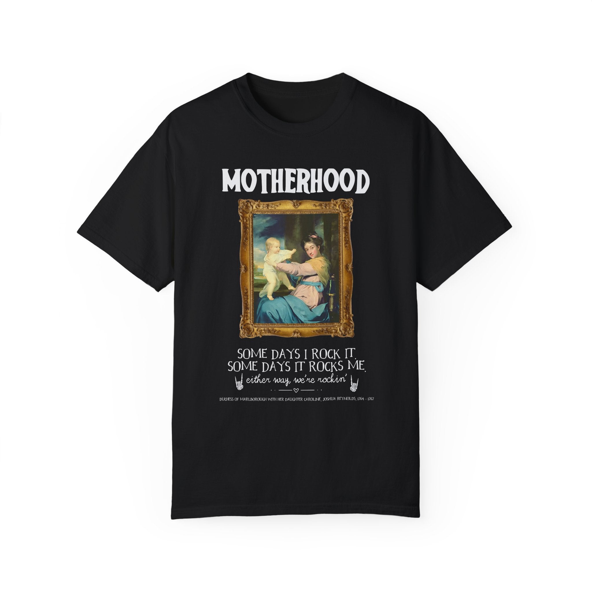 Motherhood Art History Tee Shirt: Some Days is Rocks Me, Funny Saying Academia T-Shirt for Mom Who Loves Art an Skeletons, Rocking Mama Tee - Opal and June