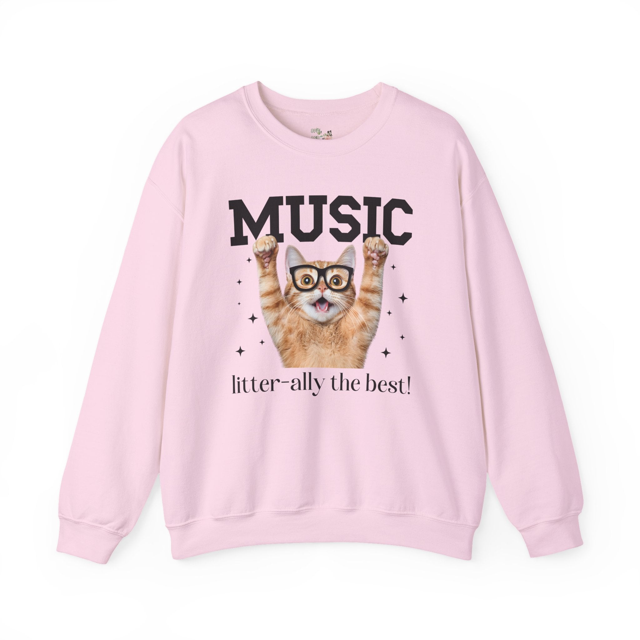 Music Lover or Music Teacher Sweatshirt for Elementary Music Teacher, Funny Saying Cat Lover Shirt for Cat Mom or Cat Dad Who Loves Singing - Opal and June