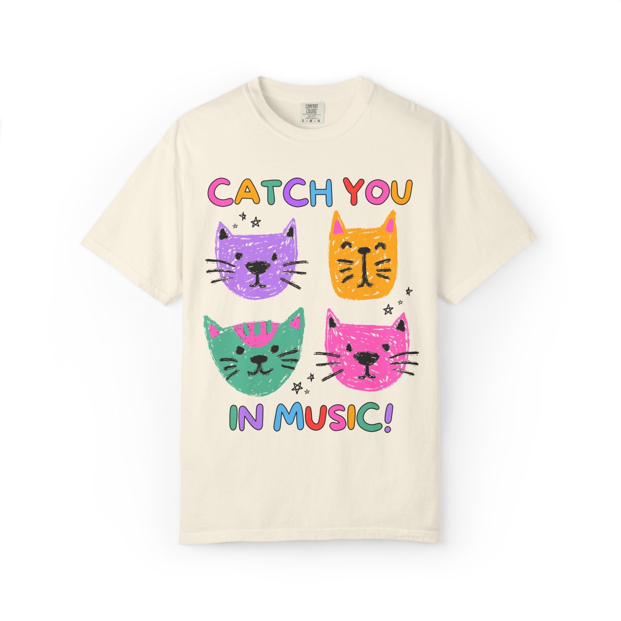 Music Teacher Cat Lover Tee Shirt: Catch You in Music | Matching Teacher T-Shirt for Back to School or New School Year, Animal Lover Tee - Opal and June