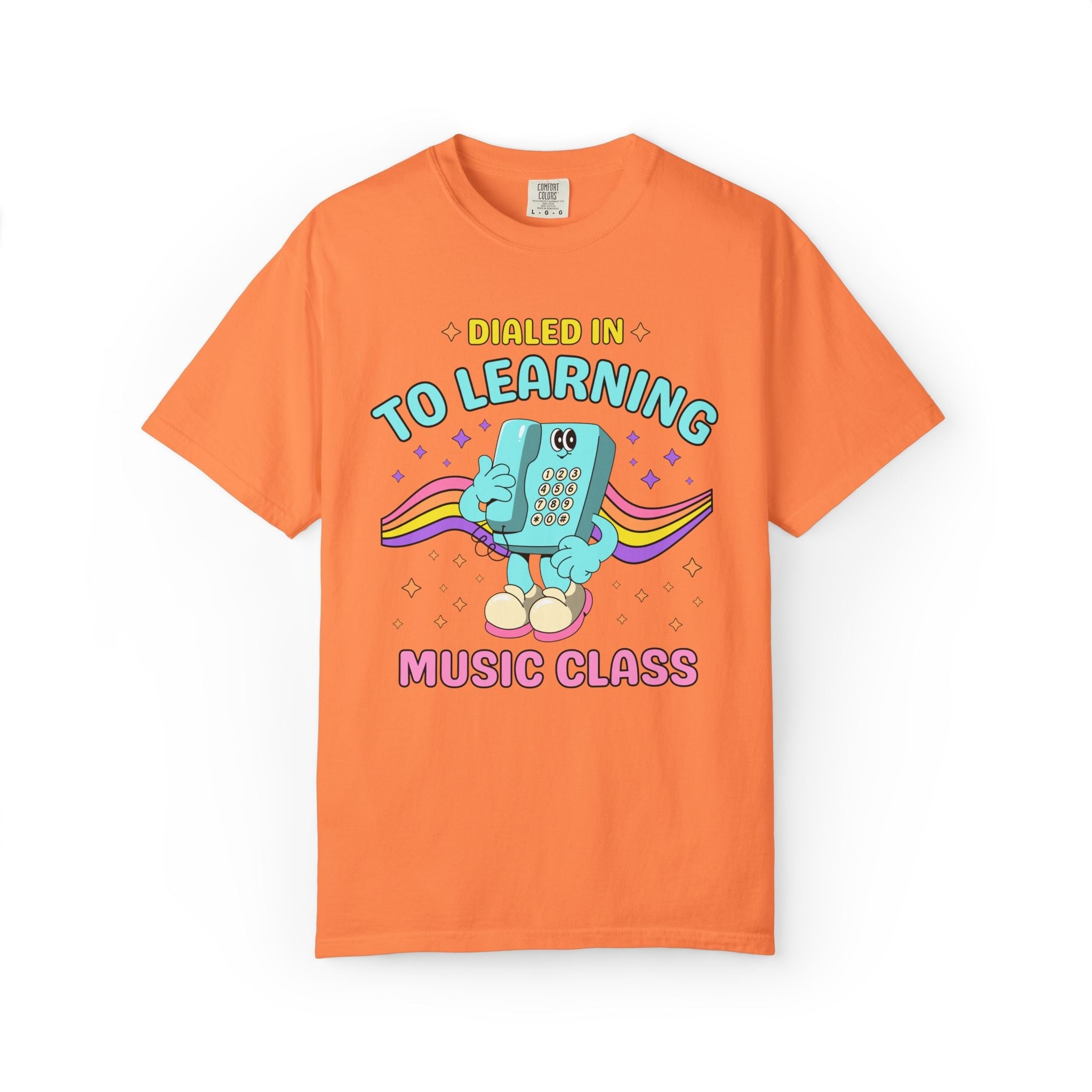 Music Teacher Dialed Into Learning Retro School Subject T-Shirt for Teachers: Cute and Funny Matching Teacher, Back to School, Testing Day - Opal and June