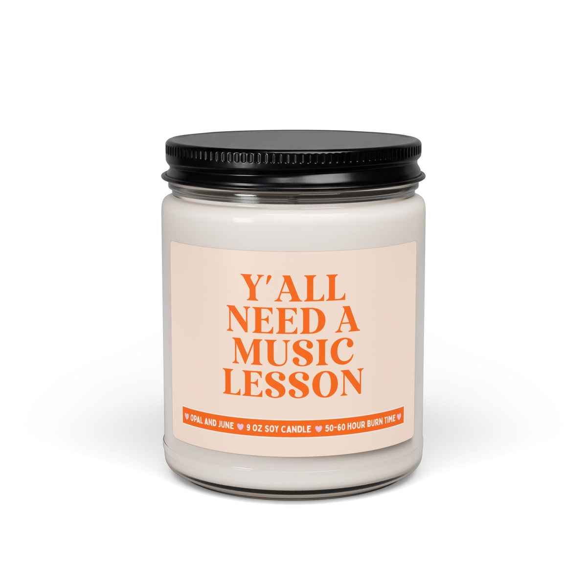 Music Teacher or Music Professor Gift, Teacher Appreciation Gift for Elementary School Choir Director: Y'all Need a Music Lesson 9 oz Candle - Opal and June